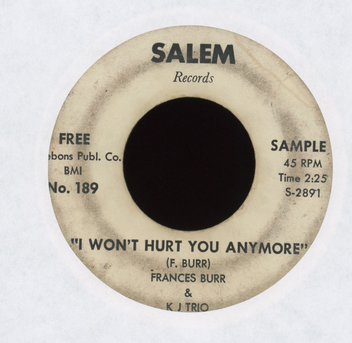 Frances Burr - I Say No, No More on Salem Promo