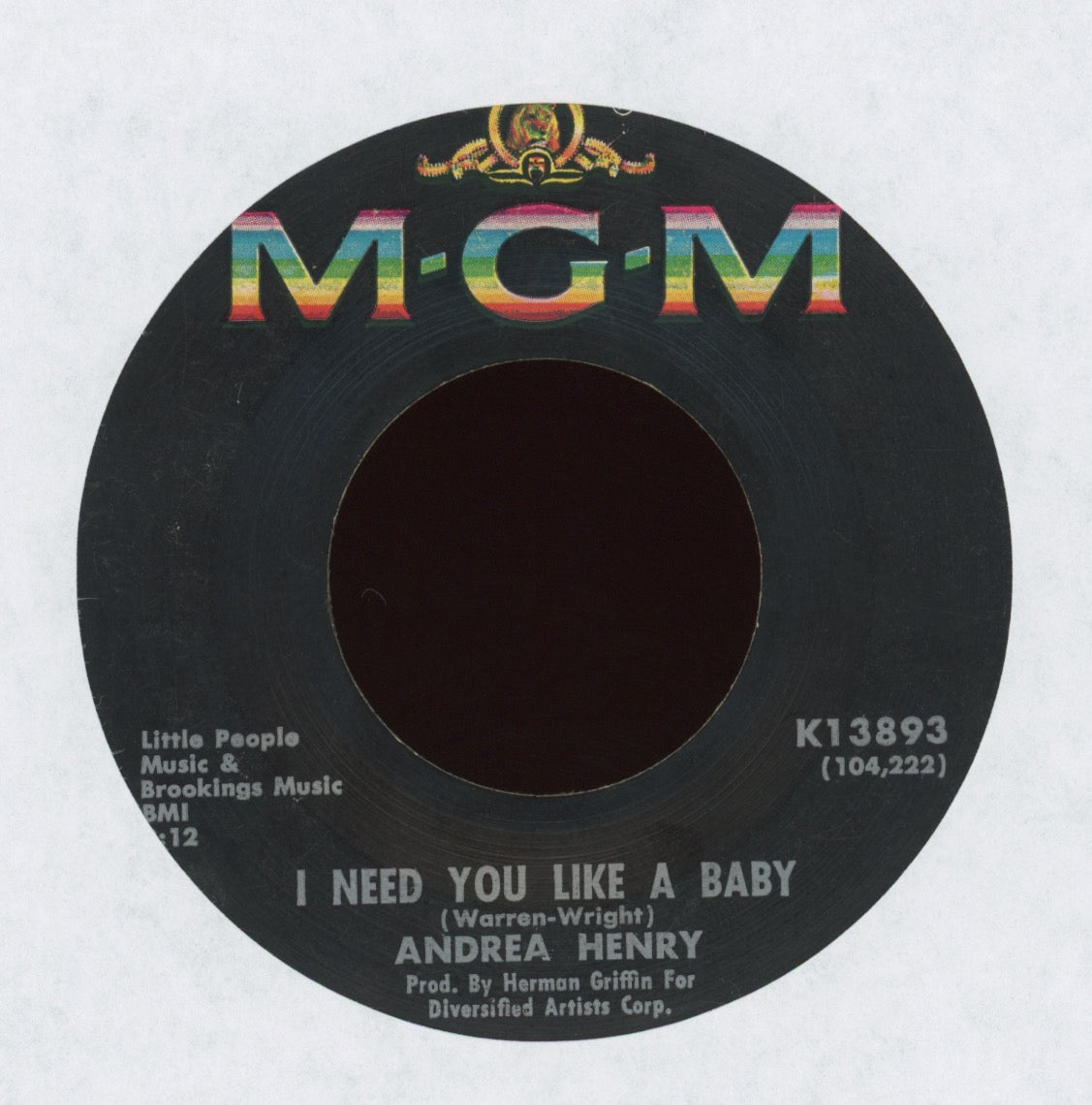 Andrea Henry - I Need You Like A Baby on MGM