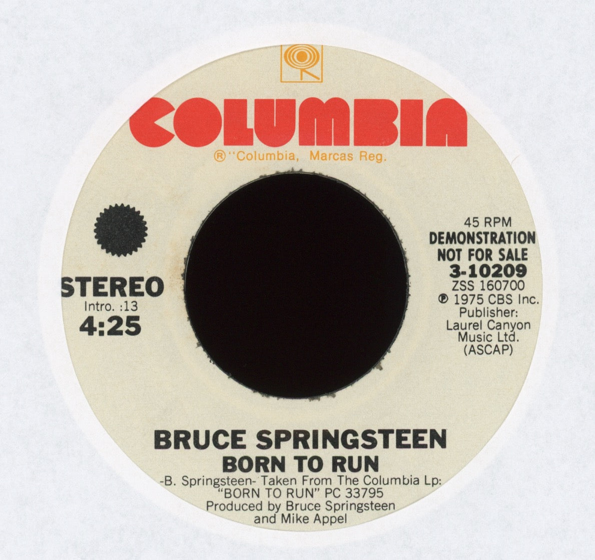 Bruce Springsteen - Born To Run on Columbia Promo