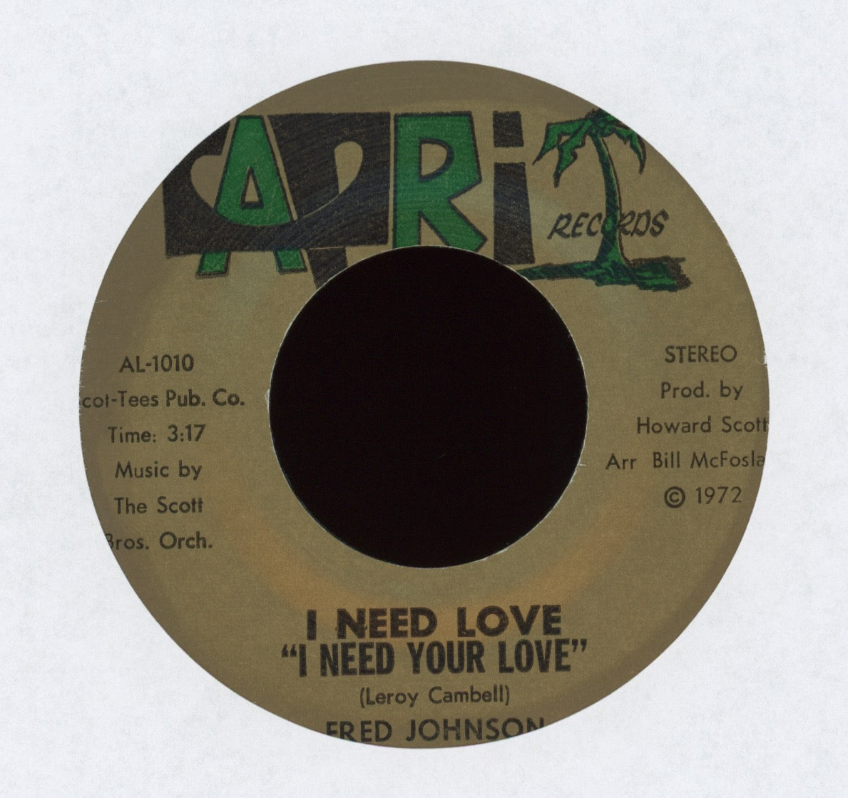 Fred Johnson - I Need Love (I Need Your Love) on Capri