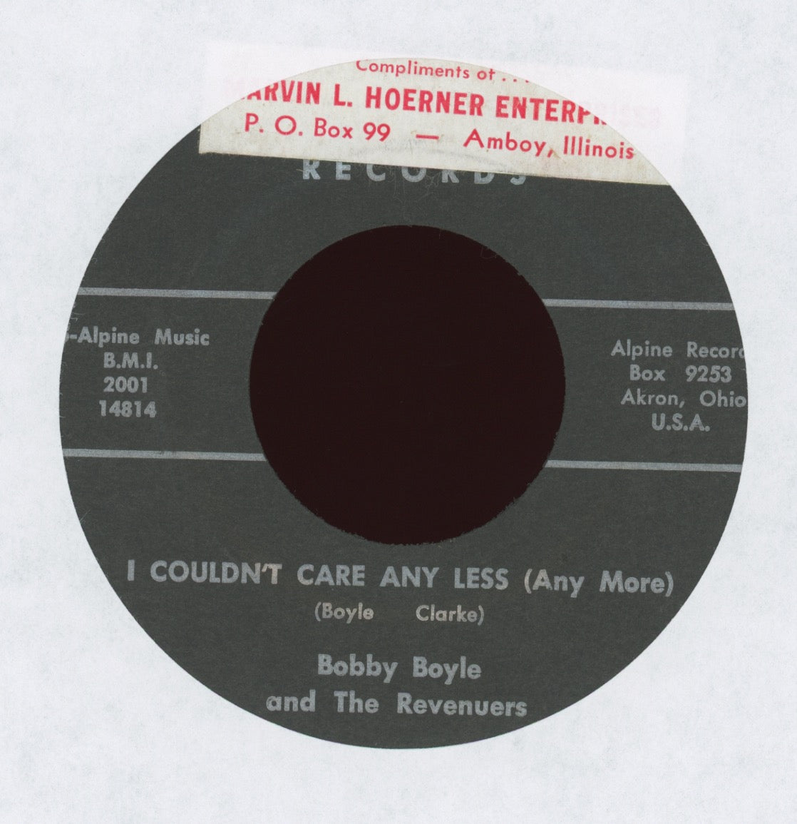 Bobby Boyle & The Revenuers -I Couldn't Care Any Less on Alpine