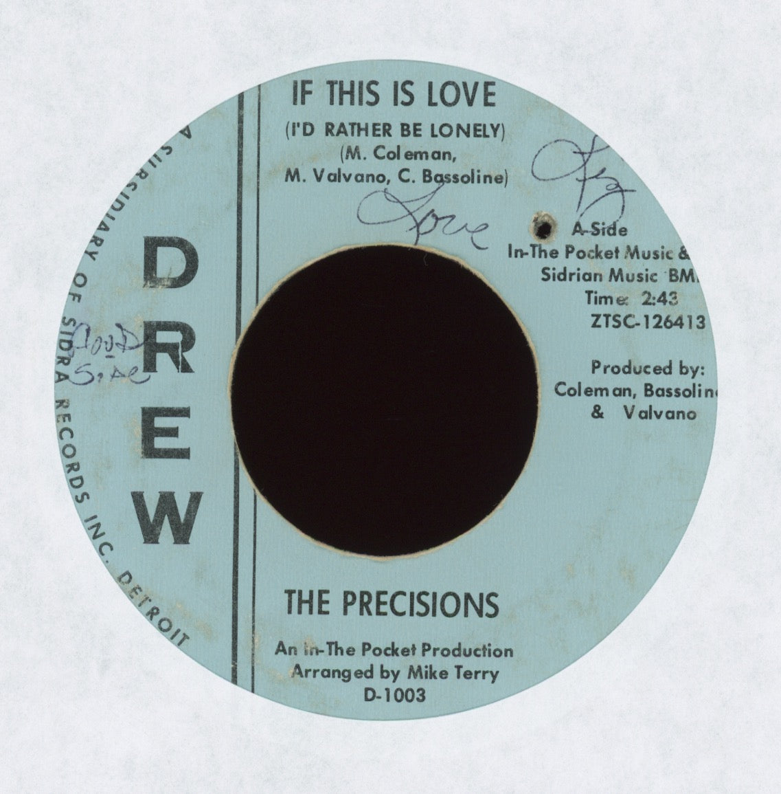 The Precisions - If This Is Love (I'd Rather Be Lonely) on Drew