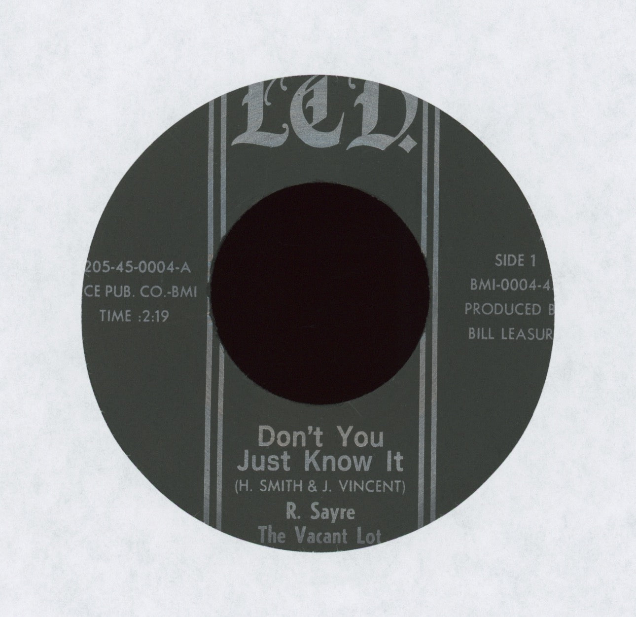 Roger Sayre The Vacant Lot - Don't You Just Know It / This Little Feelin' on LTD With Picture Sleeve