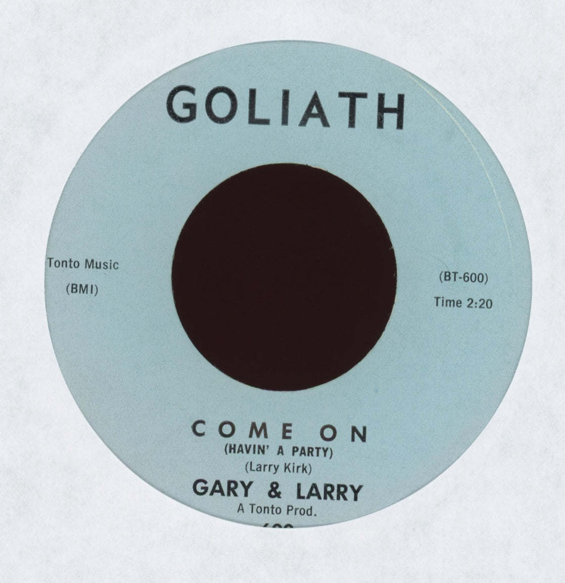 Garry & Larry - Come On (Havin' A Party) on Goliath