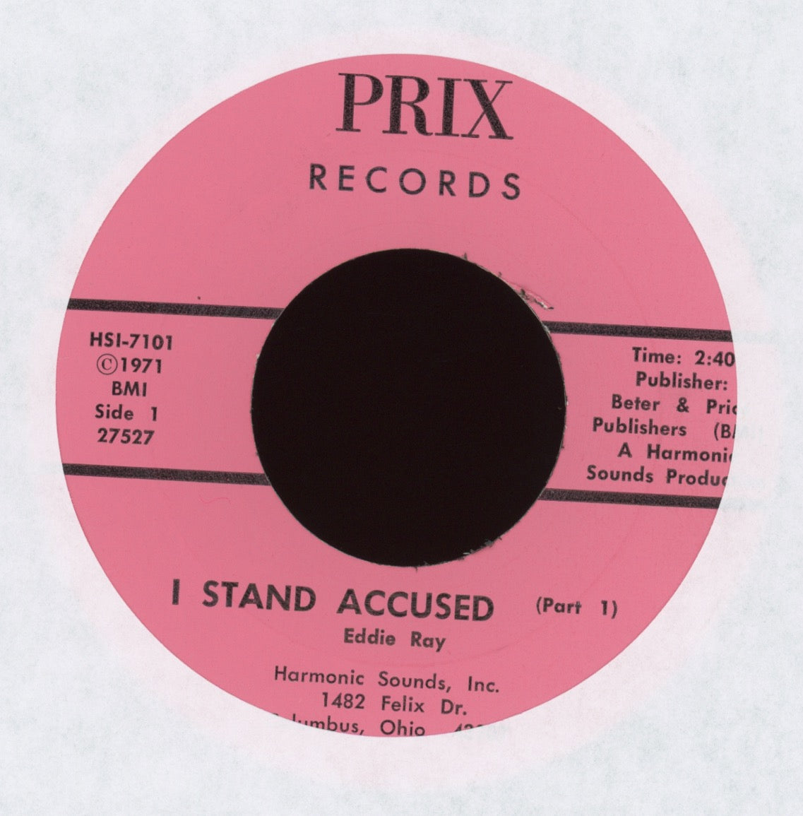 Eddie Ray - I Stand Accused on Prix