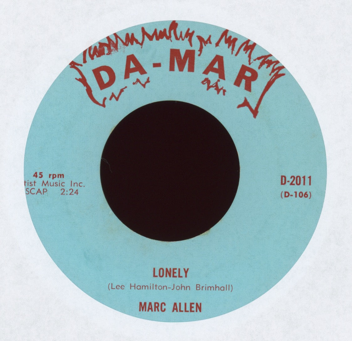 Marc Allen - Lonely on Da-Mar Rare Teen Popcorn 45