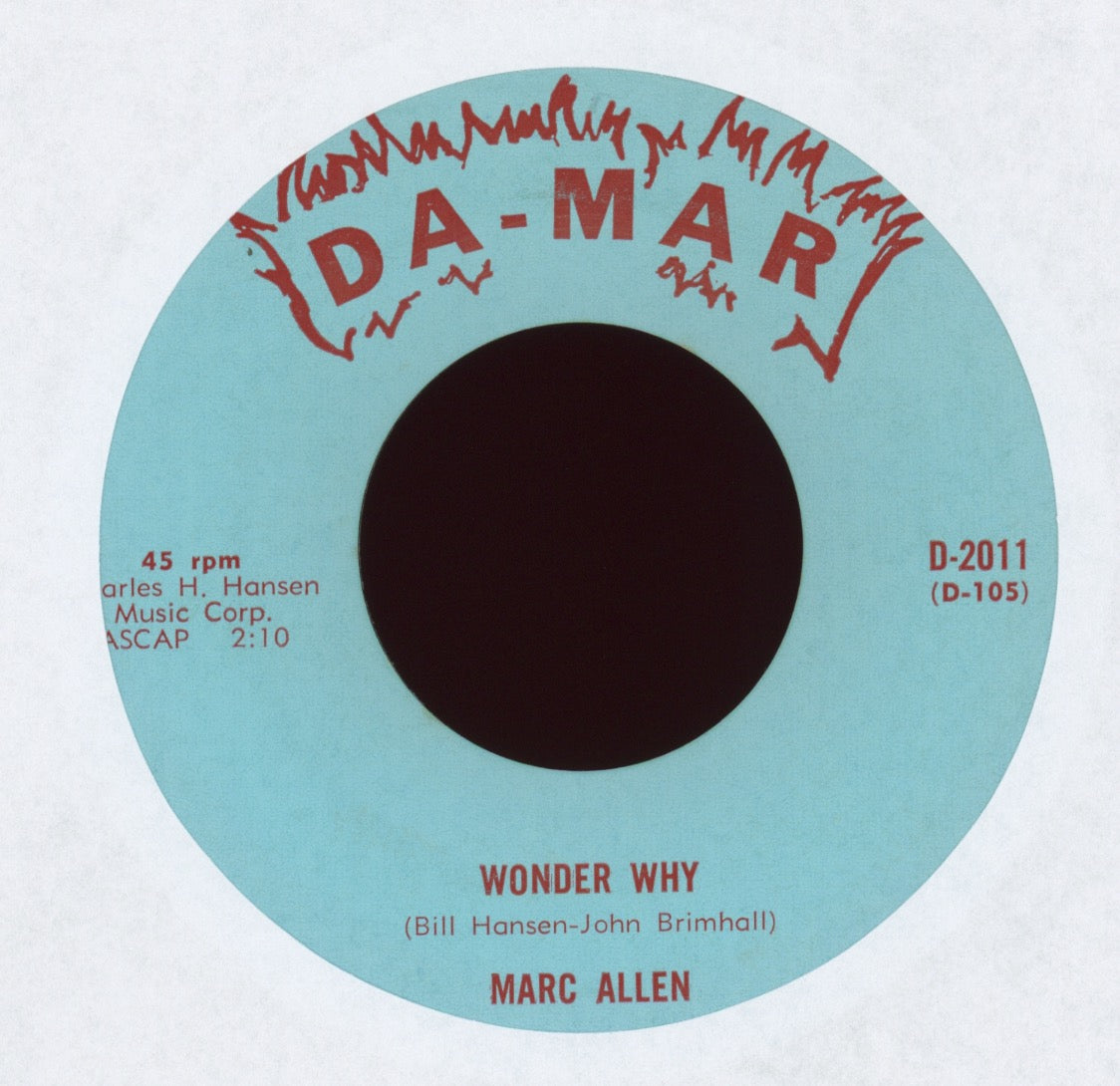 Marc Allen - Lonely on Da-Mar Rare Teen Popcorn 45
