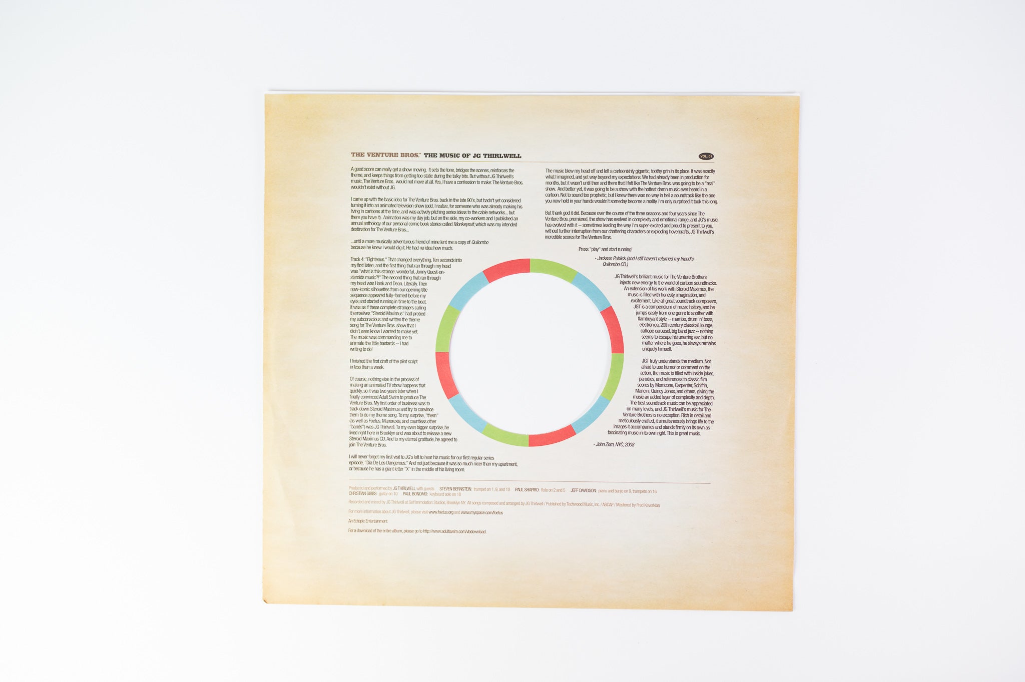 JG Thirlwell - The Venture Bros The Music Of JG Thirlwell Vol 01 on Williams Street
