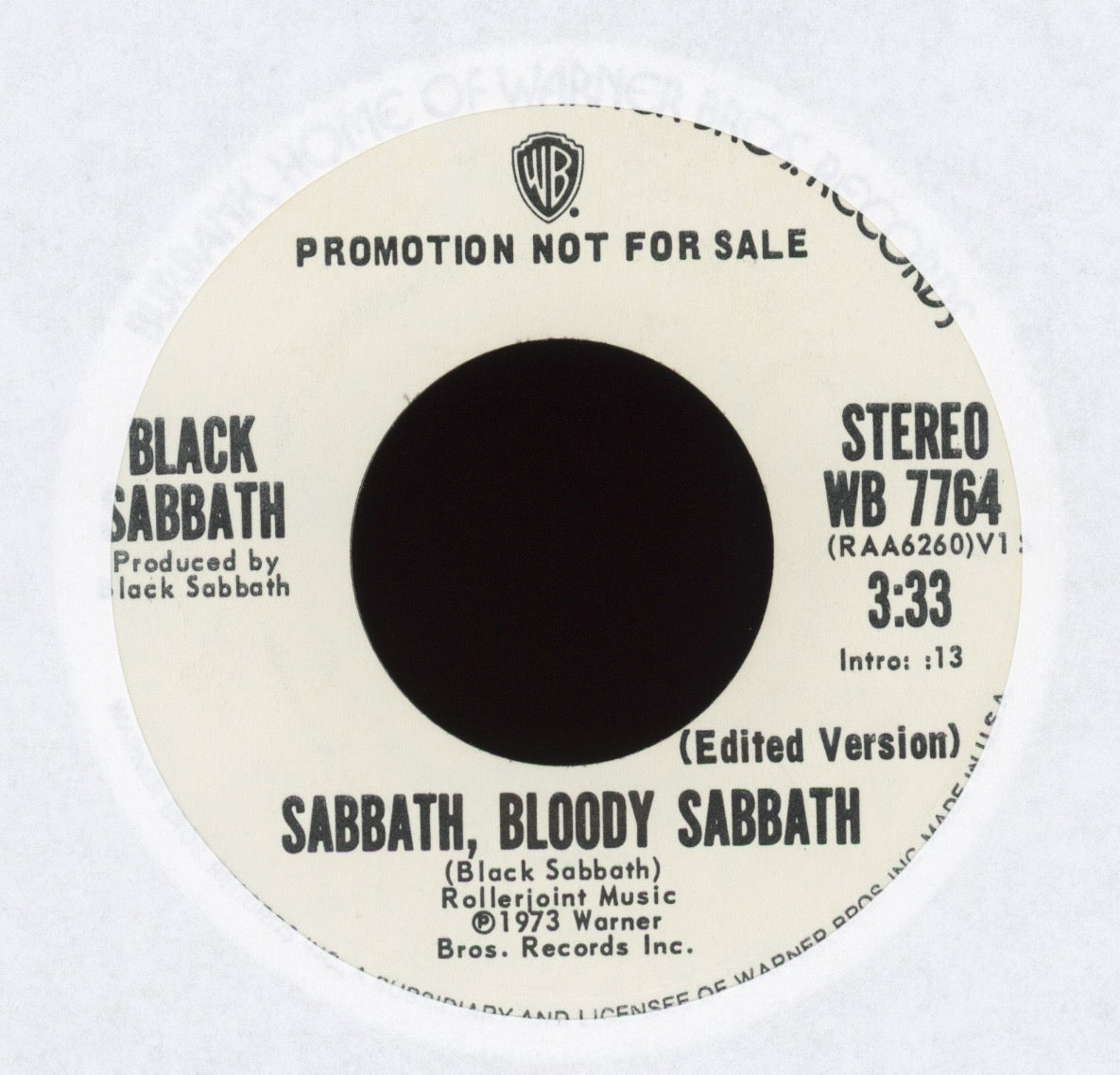 Black Sabbath - Sabbath, Bloody Sabbath on Warner Bros Promo