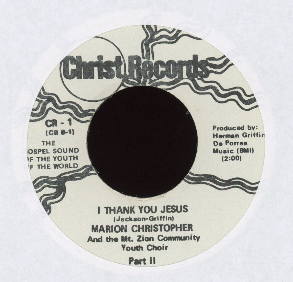 Marion Christopher - I Thank You Jesus on Christ Records