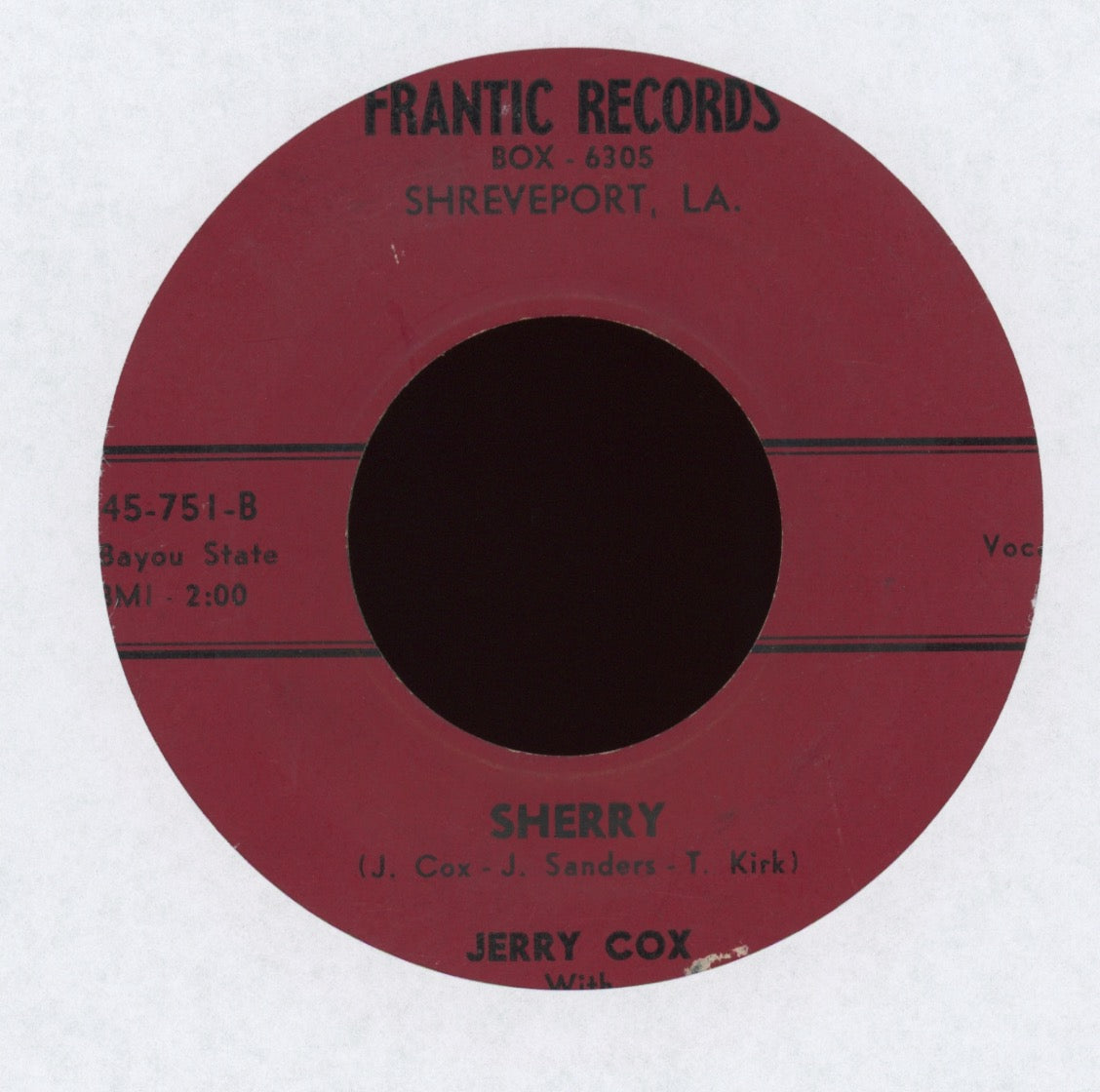 Jerry Cox - Sherry on Frantic