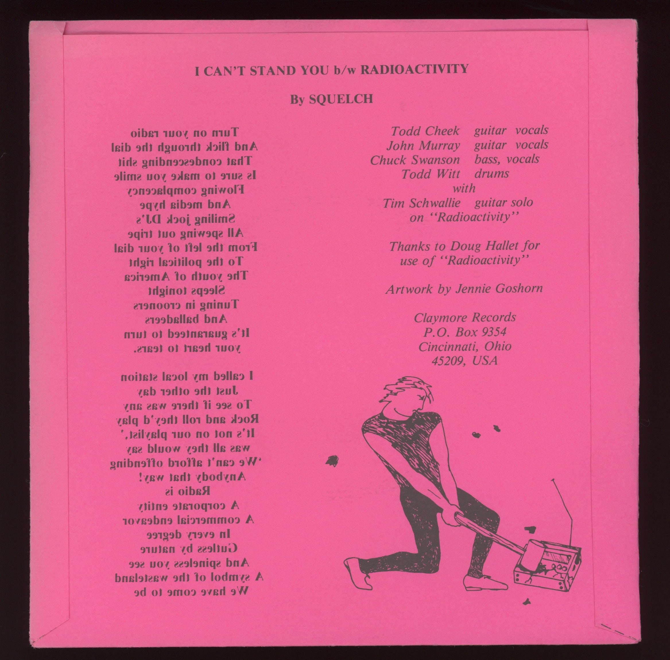 Squelch - All Rumors! on Claymore With Picture Sleeve
