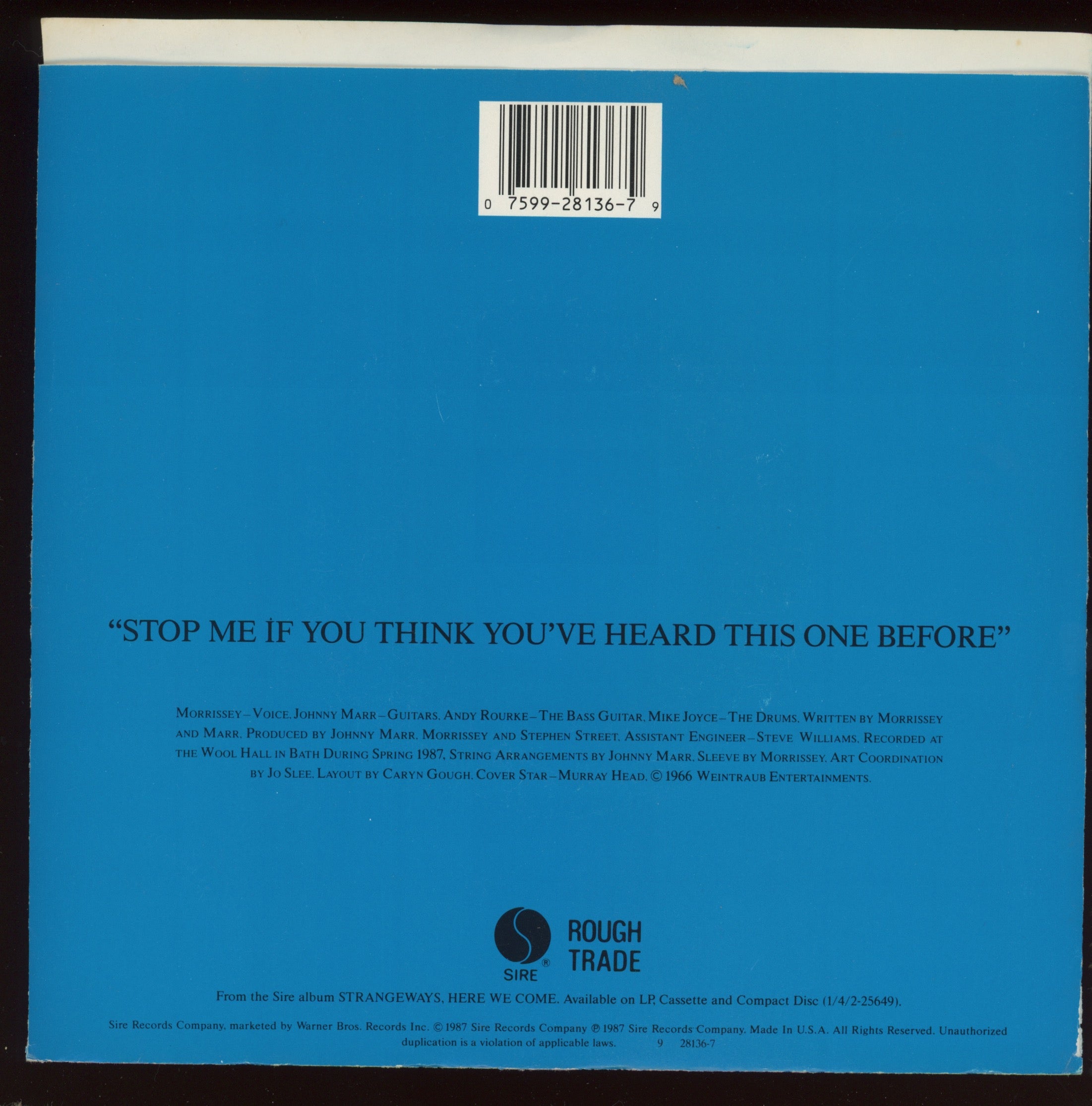 The Smiths - Stop Me If You Think You've Heard This One Before on Sire