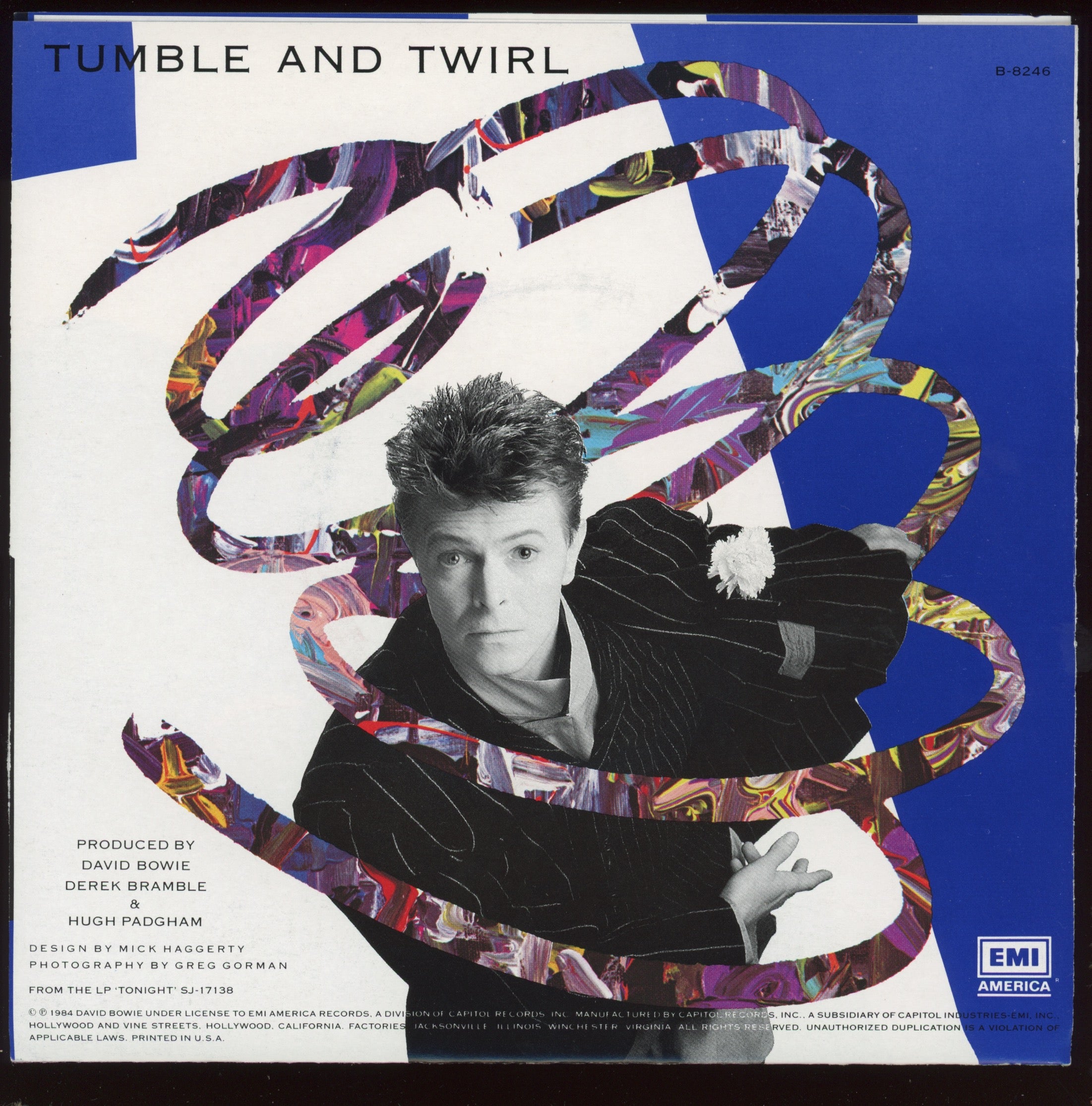 David Bowie - Tonight on EMI America With Poster Sleeve