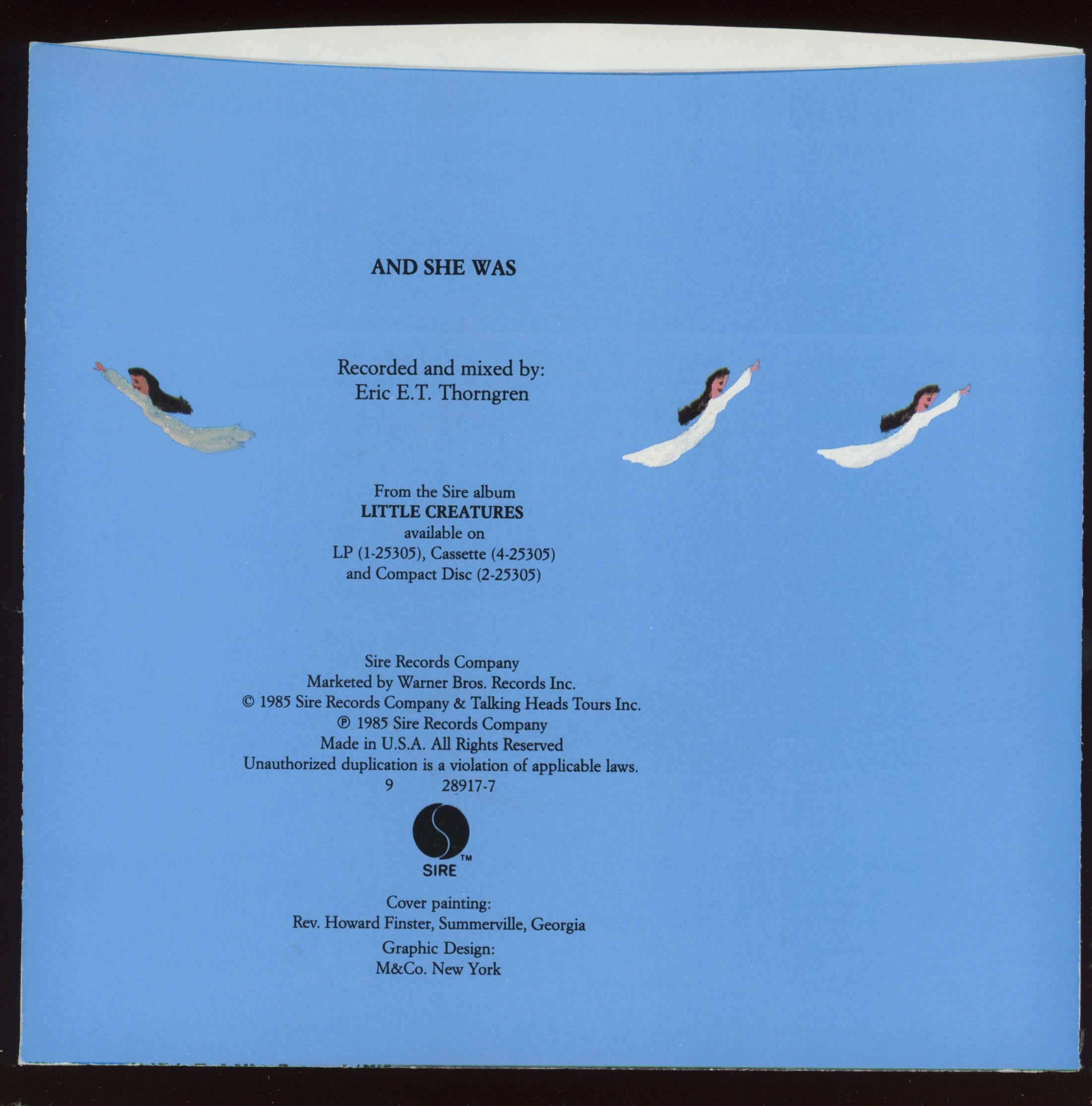 Talking Heads - And She Was on Sire With Picture Sleeve