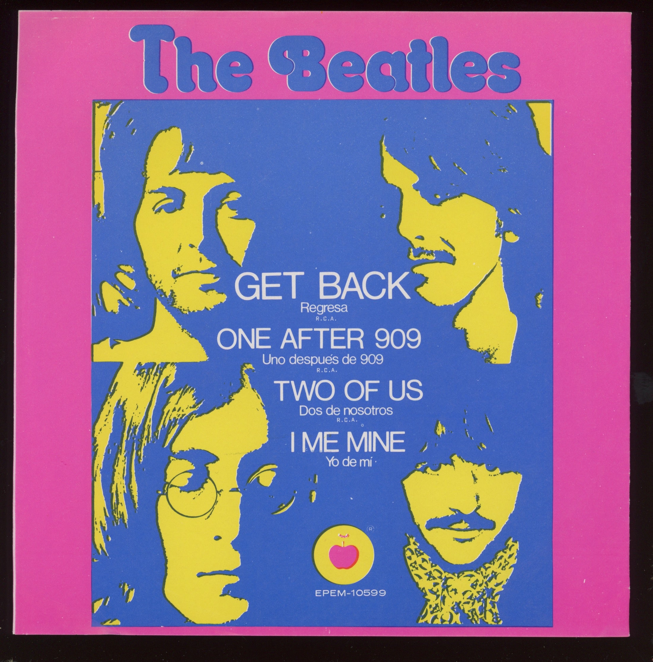 The Beatles - Get Back = Regresa on Apple Mexican Pressing With Picture Sleeve