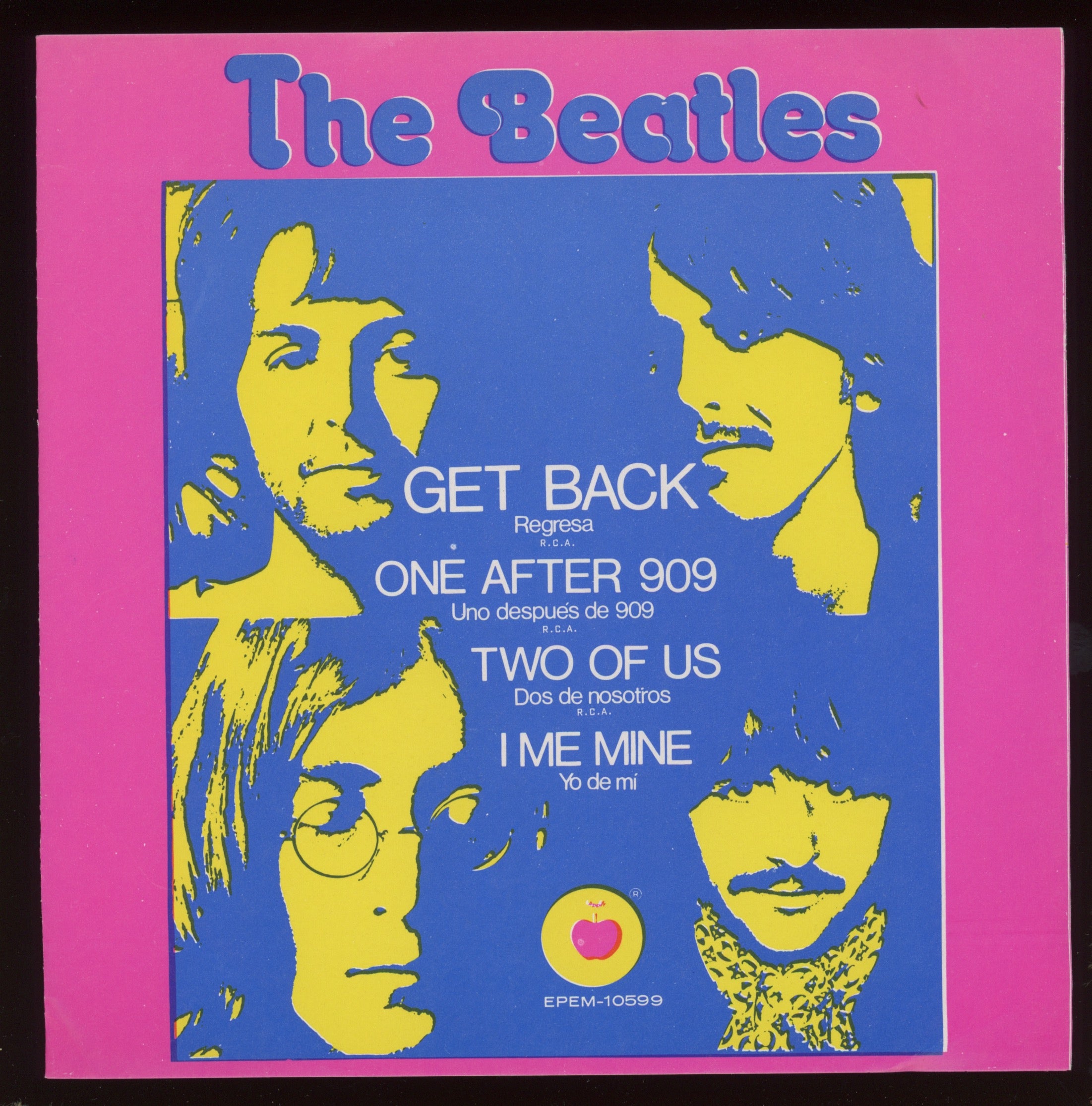 The Beatles - Get Back = Regresa on Apple Mexican Pressing With Picture Sleeve