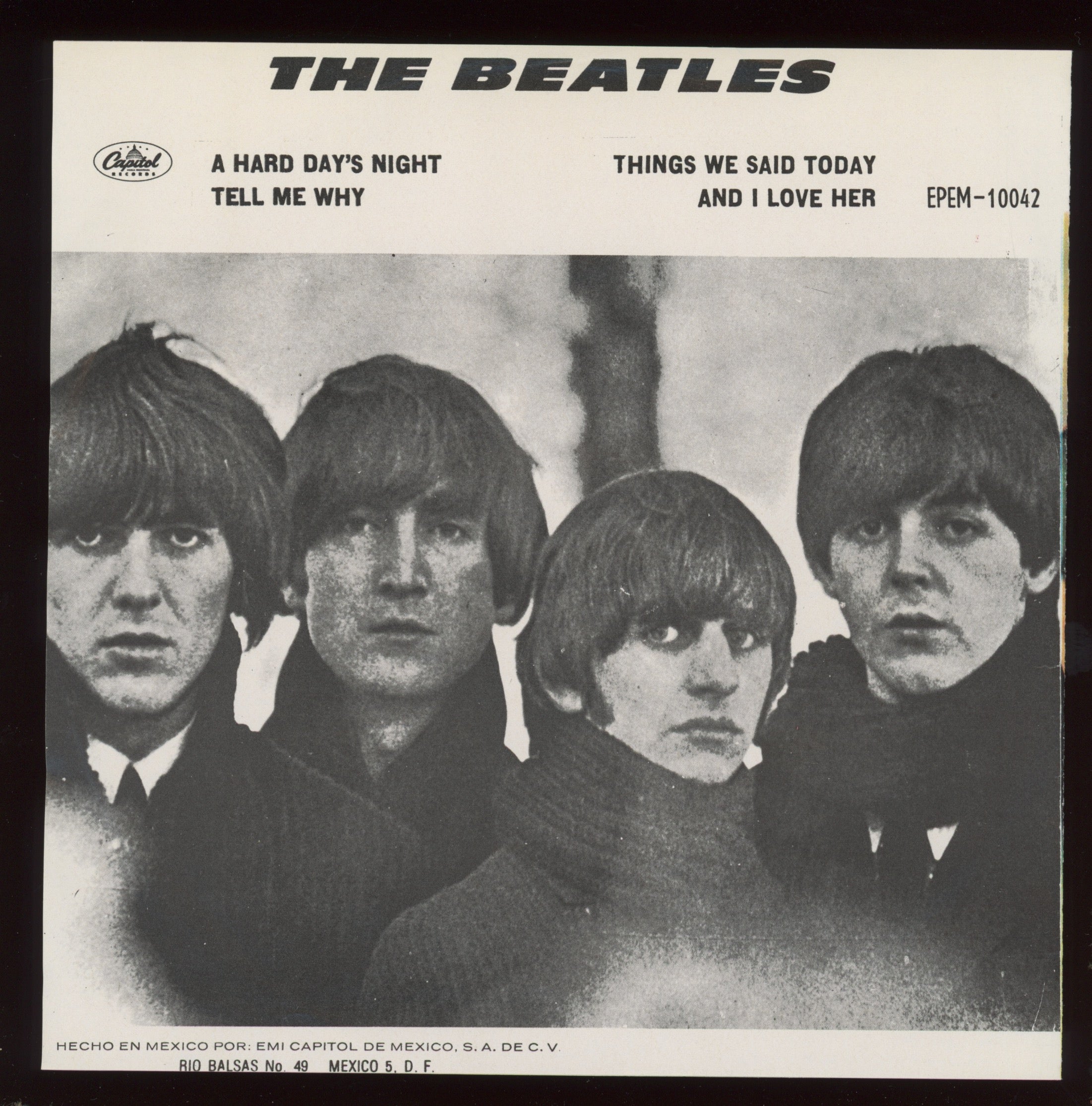 The Beatles - Una Dura Noche on EMI EPEM-10042 Mexican Reissue With Picture Sleeve