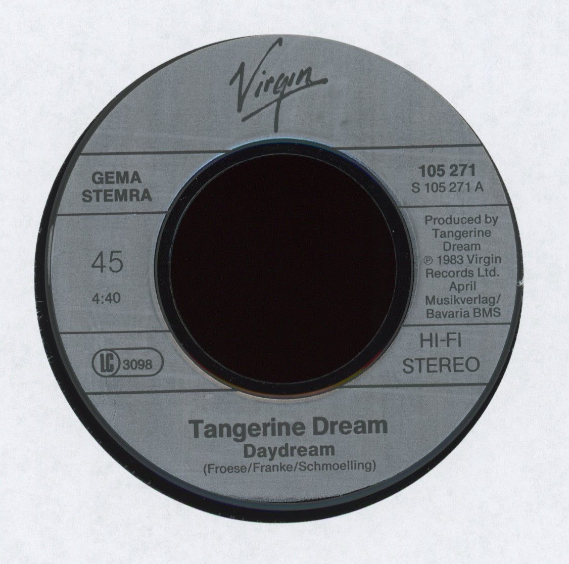 Tangerine Dream - Daydream on Virgin German Press With Picture Sleeve