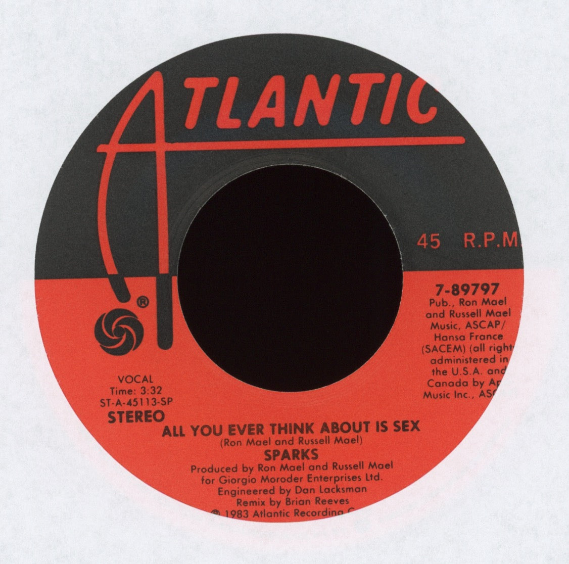 Sparks - All You Ever Think About Is Sex on Atlantic