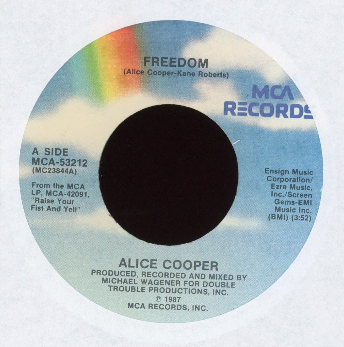 Alice Cooper - Freedom on MCA With Picture Sleeve