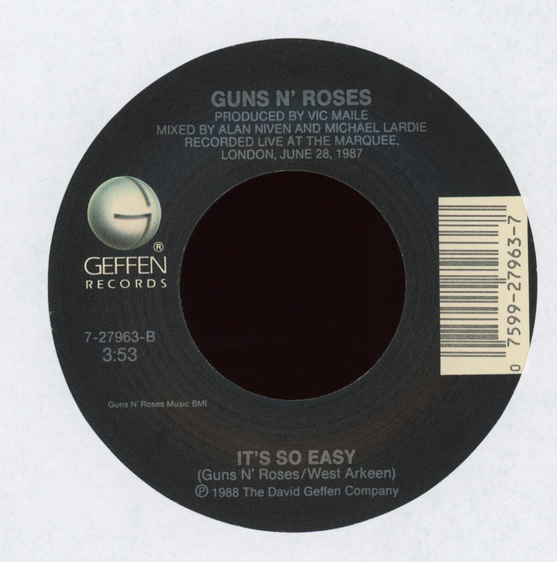 Guns N' Roses - Sweet Child O' Mine on Geffen With Picture Sleeve