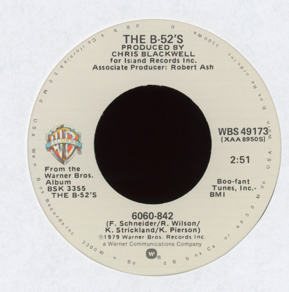 The B-52's - Rock Lobster on Warner Bros. With Picture Sleeve