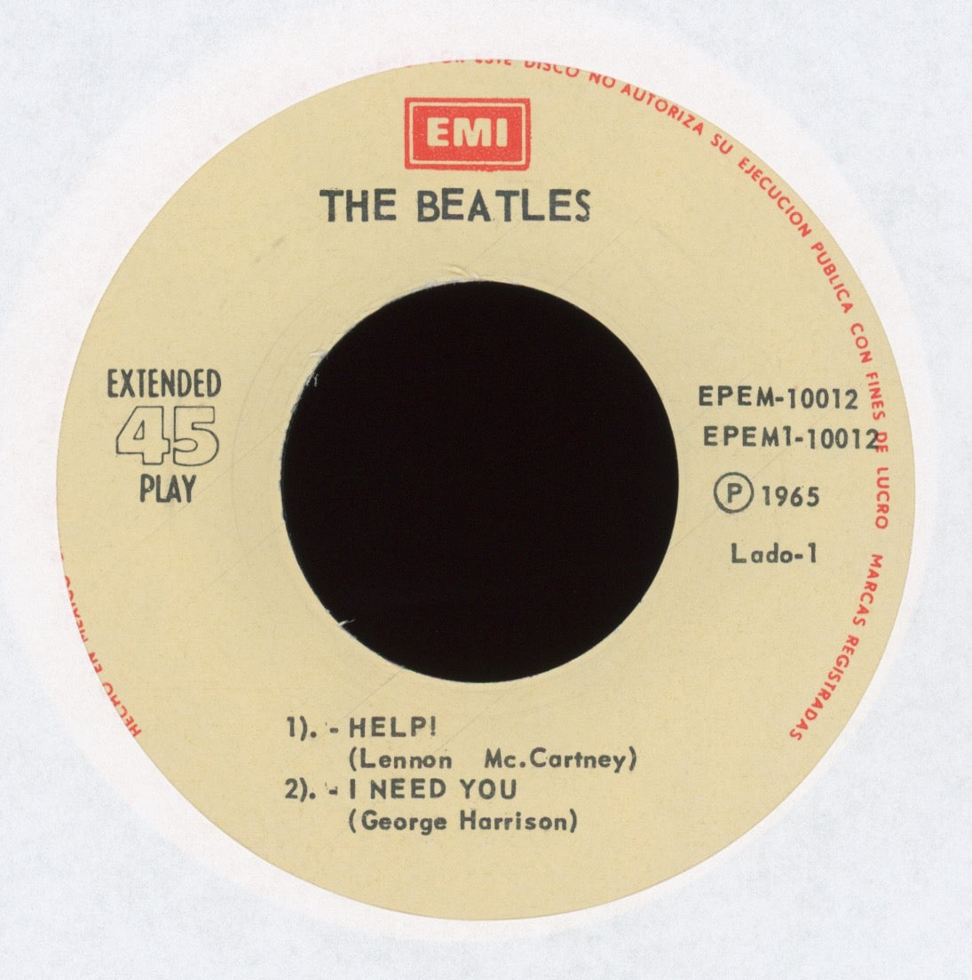 The Beatles - Help! on EMI EPEM-10012 Mexican Reissue With Picture Sleeve