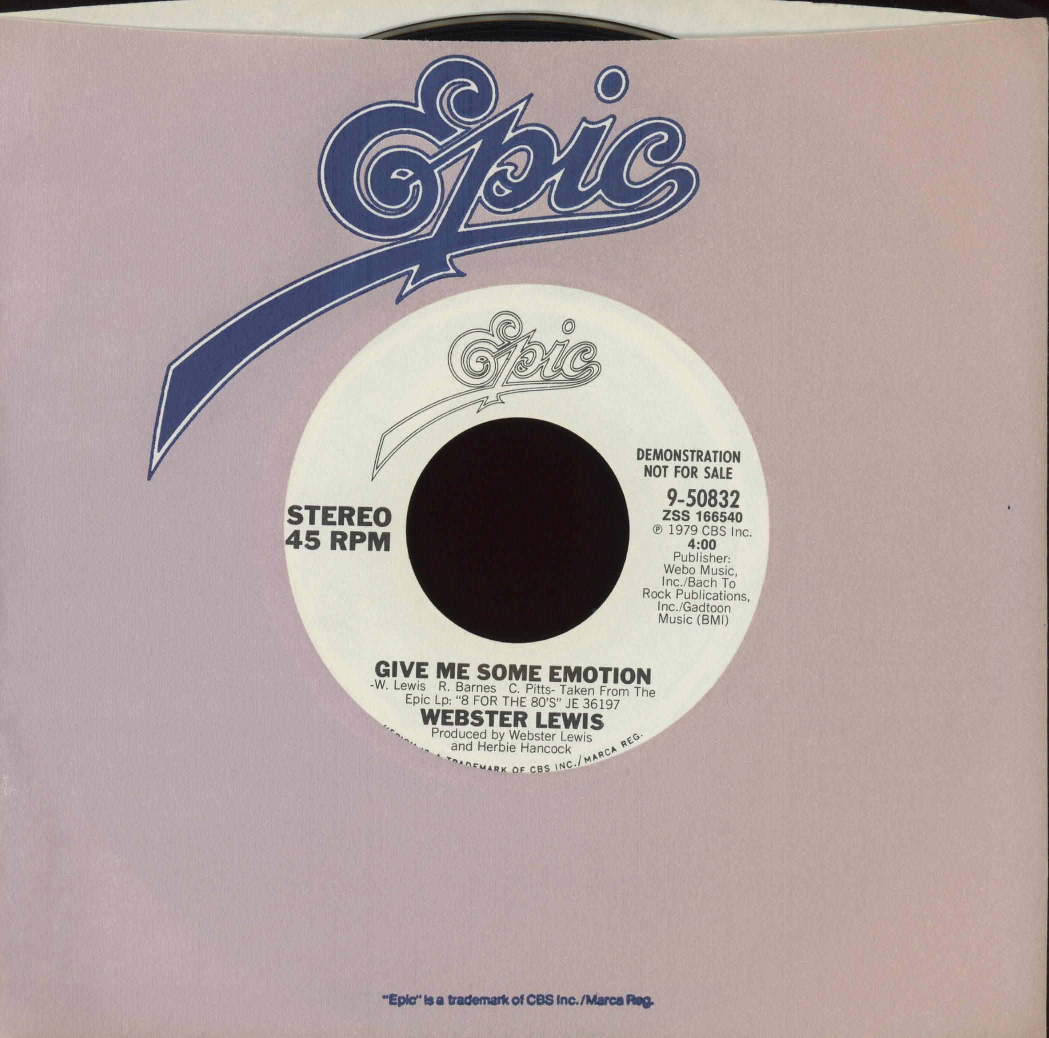 Webster Lewis - Give Me Some Emotion on Epic Promo