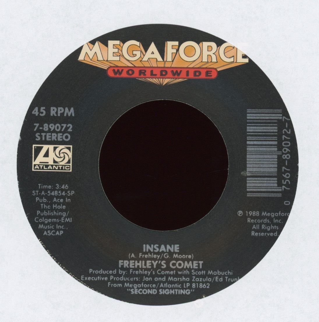 Frehley's Comet - Insane on Megaforce Worldwide With Picture Sleeve