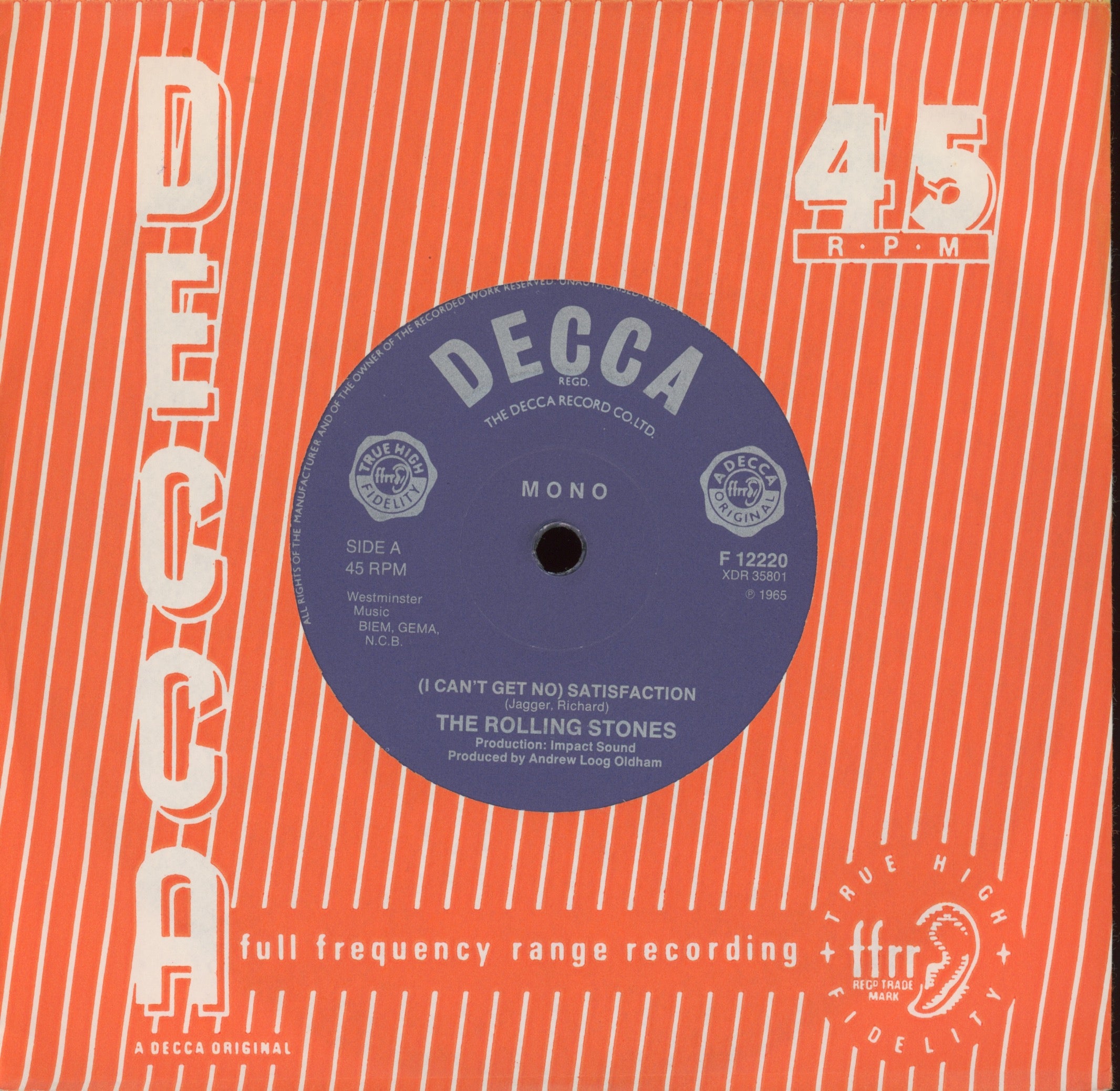 The Rolling Stones - (I Can't Get No) Satisfaction on Decca UK Mono Reissue
