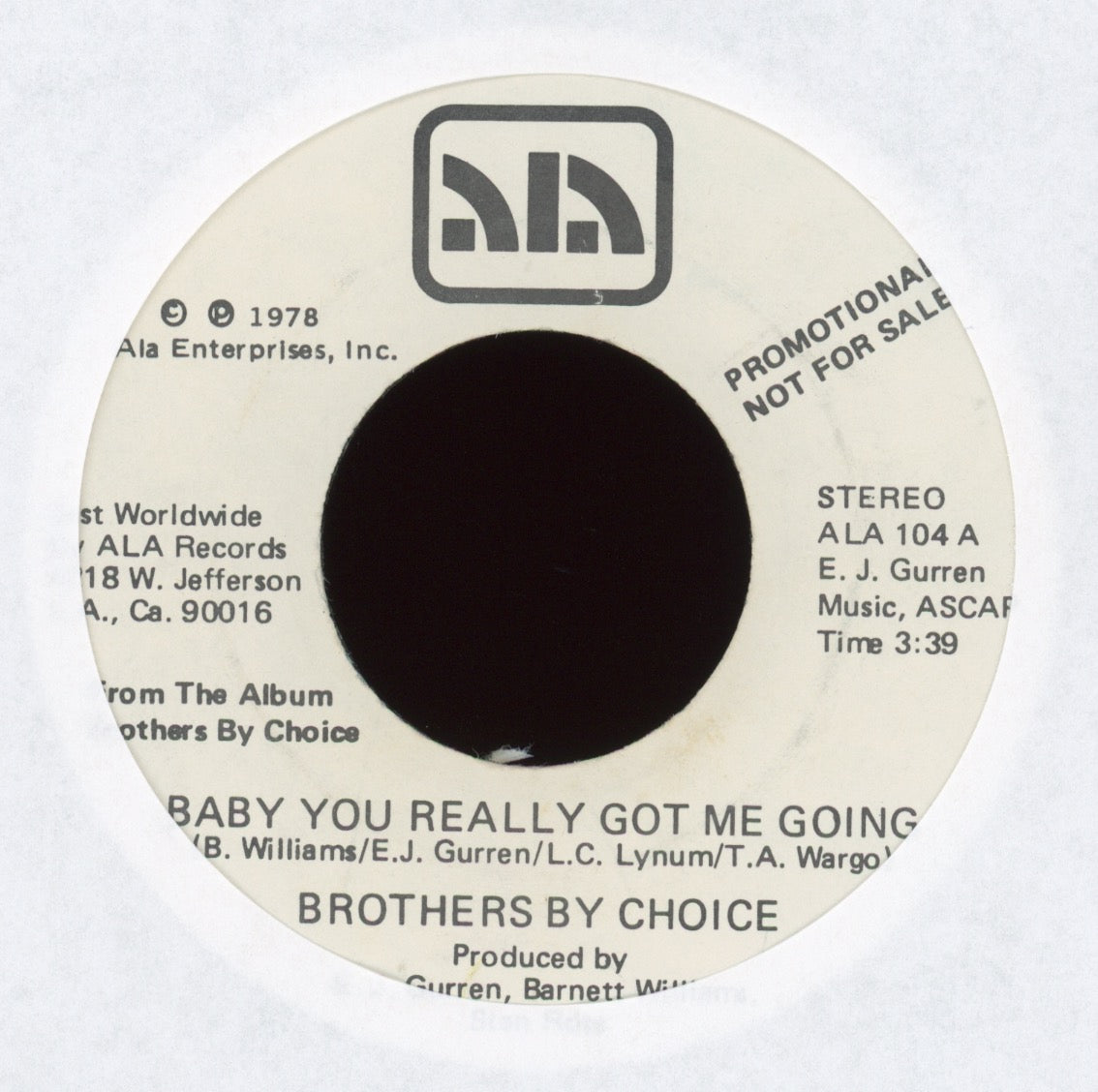 Brothers By Choice - Baby You Really Got Me Going on ALA Promo