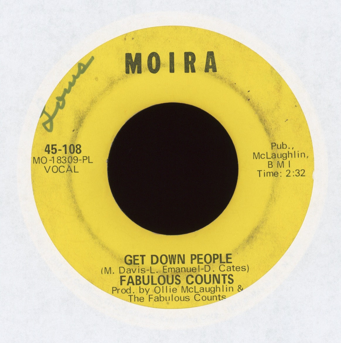 The Fabulous Counts - Get Down People on Moira
