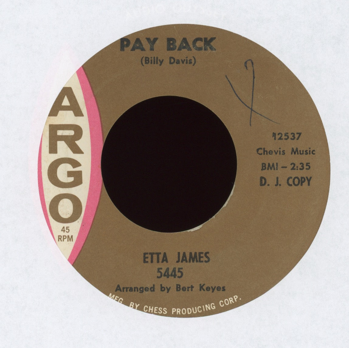 Etta James - Pay Back on Argo Promo