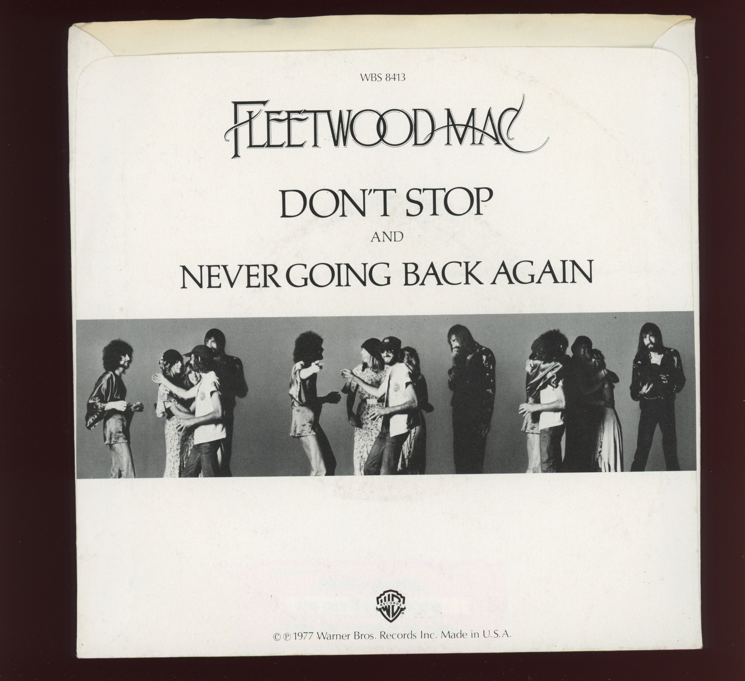 Fleetwood Mac - Don't Stop / Never Going Back Again on WB With Picture Sleeve