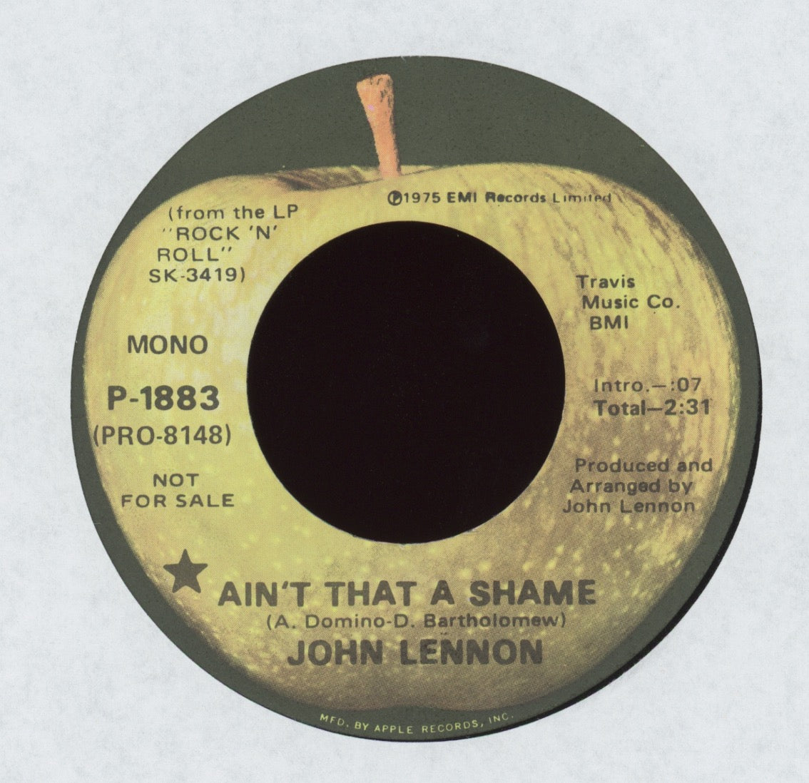 John Lennon - Ain't That A Shame on Apple Rare Promo