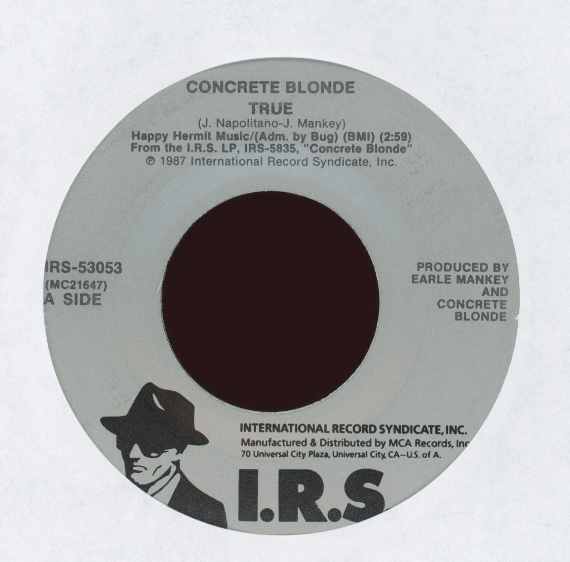 Concrete Blonde - True on I.R.S With Picture Sleeve