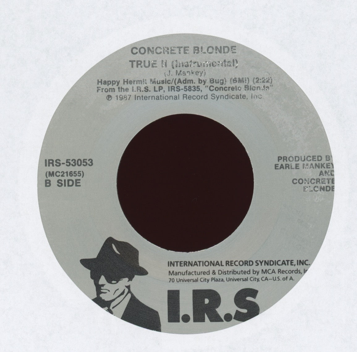 Concrete Blonde - True on I.R.S With Picture Sleeve