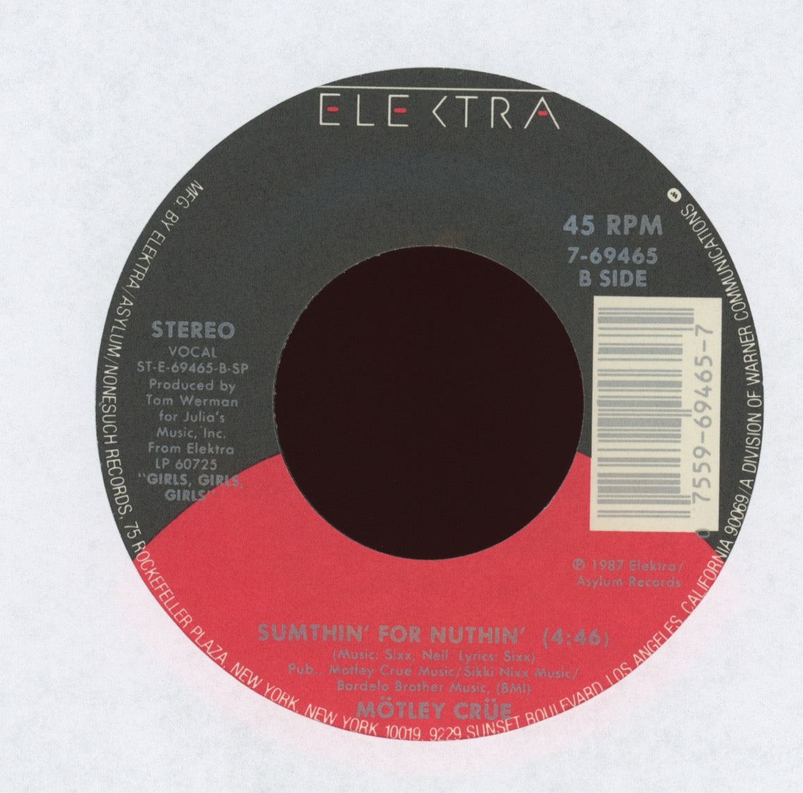 Mötley Crüe - Girls Girls Girls on Elektra With Picture Sleeve