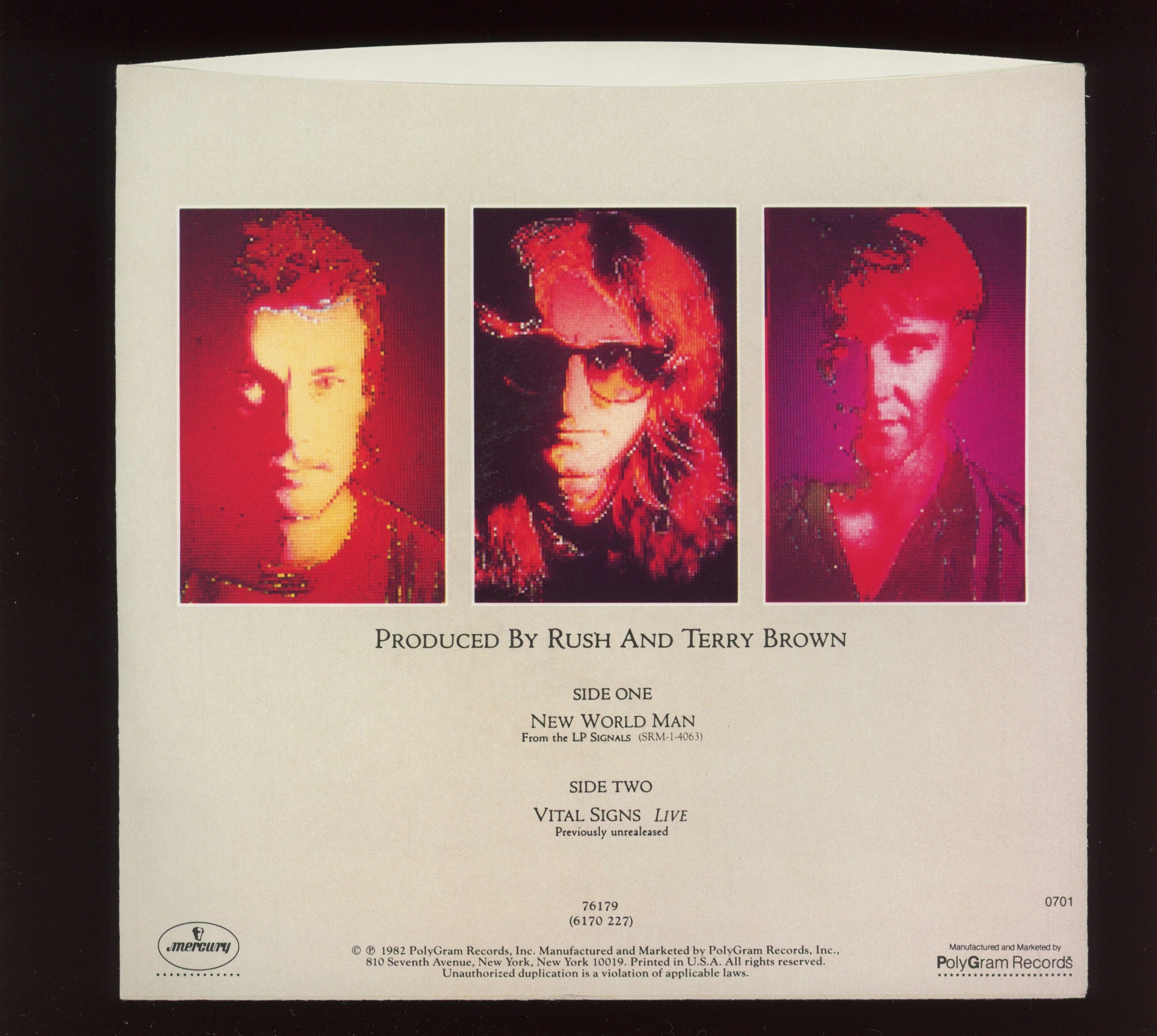 Rush - New World Man on Mercury With Picture Sleeve