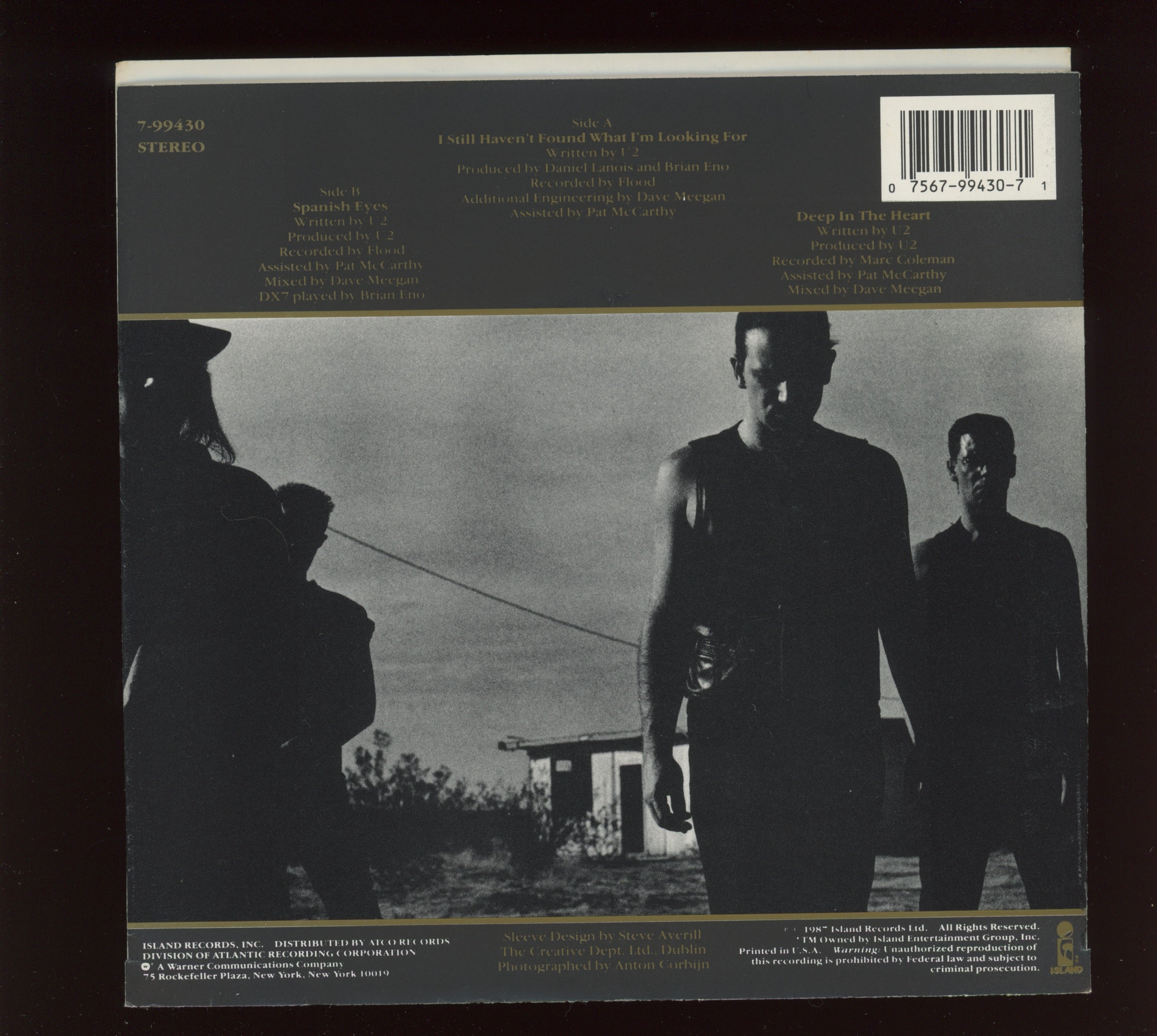 U2 - I Still Haven't Found What I'm Looking For on Island With Picture Sleeve
