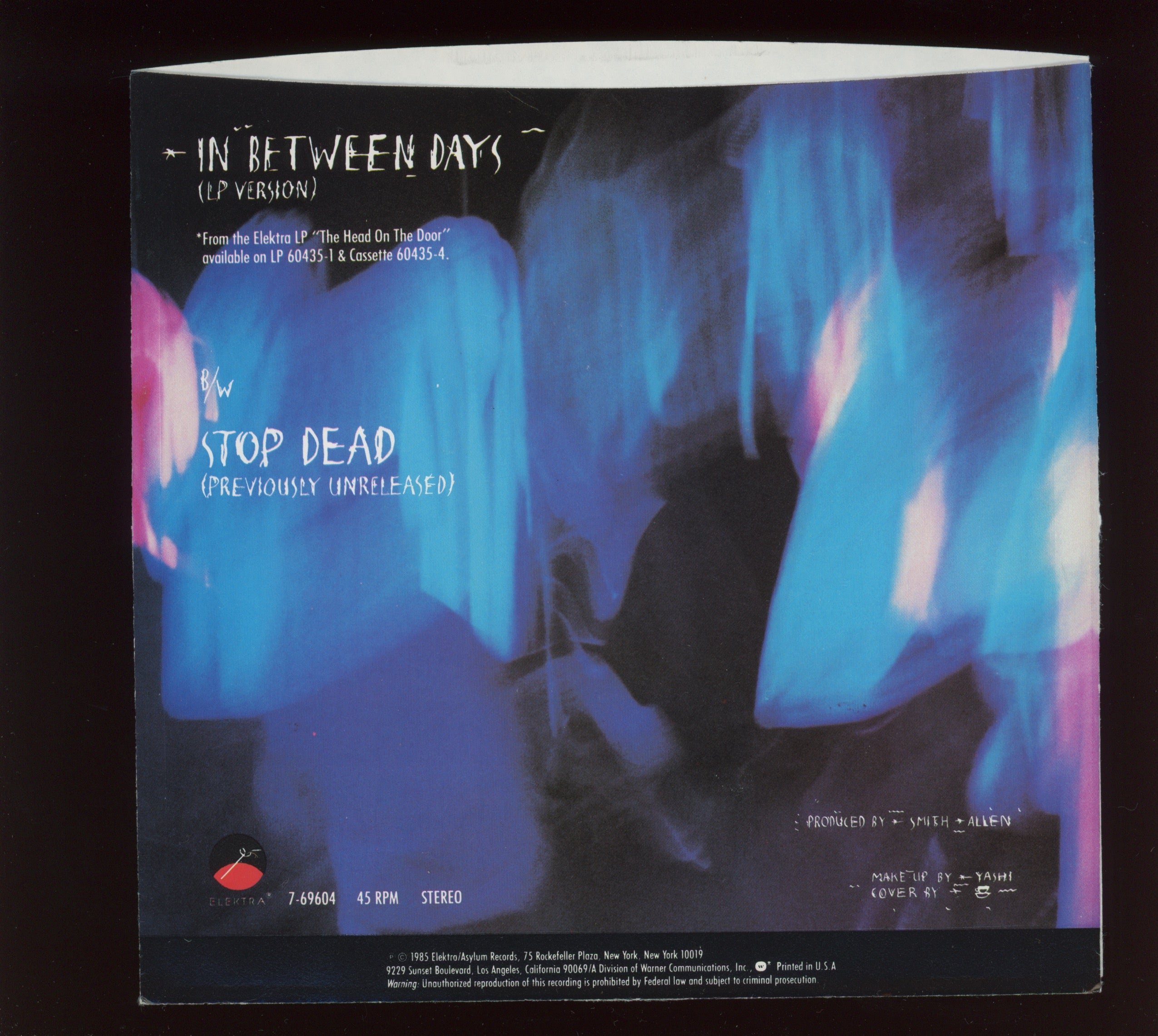 The Cure - In Between Days on Elektra With Picture Sleeve