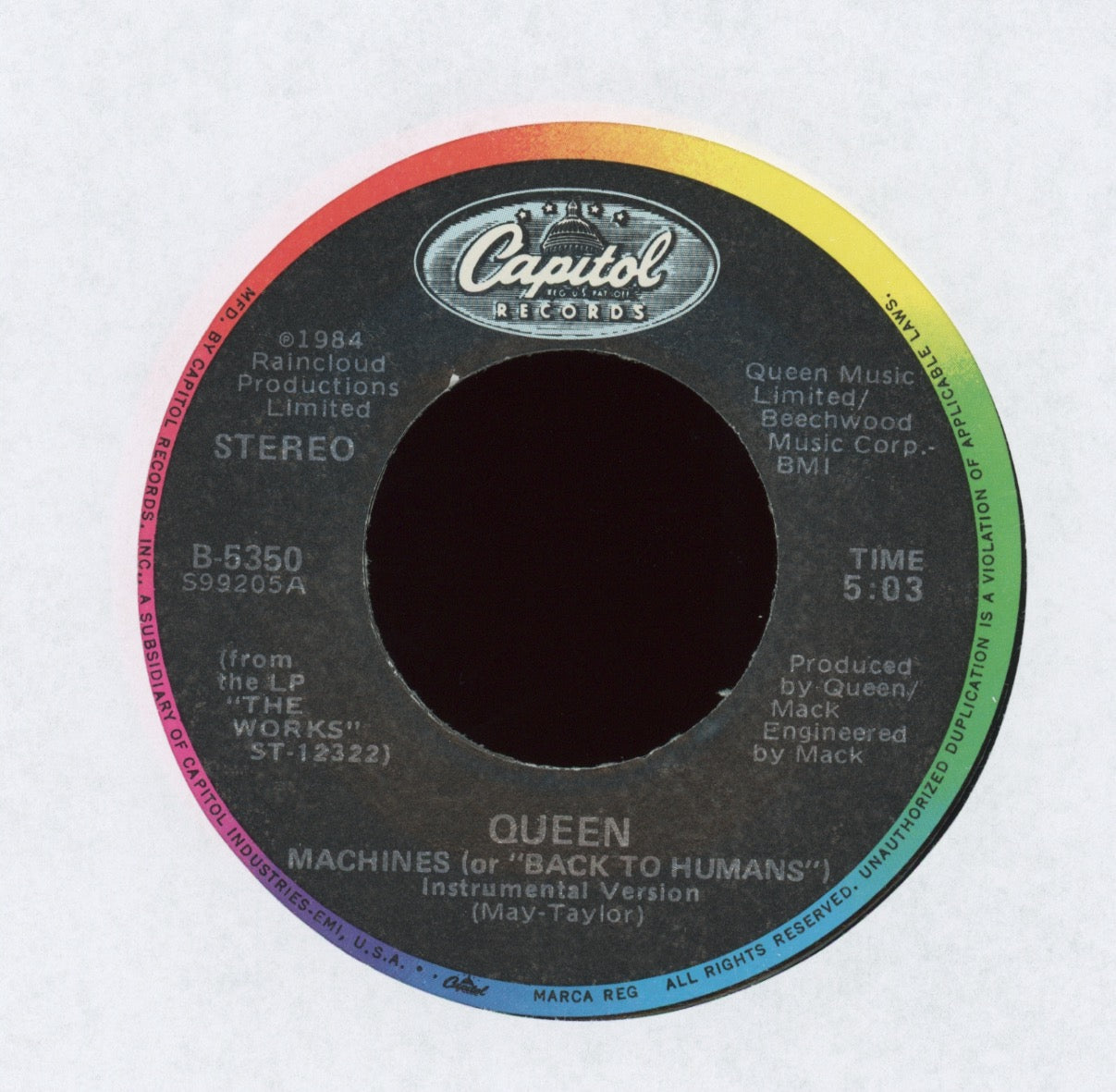 Queen - I Want To Break Free on Capitol With Picture Sleeve Roger Taylor