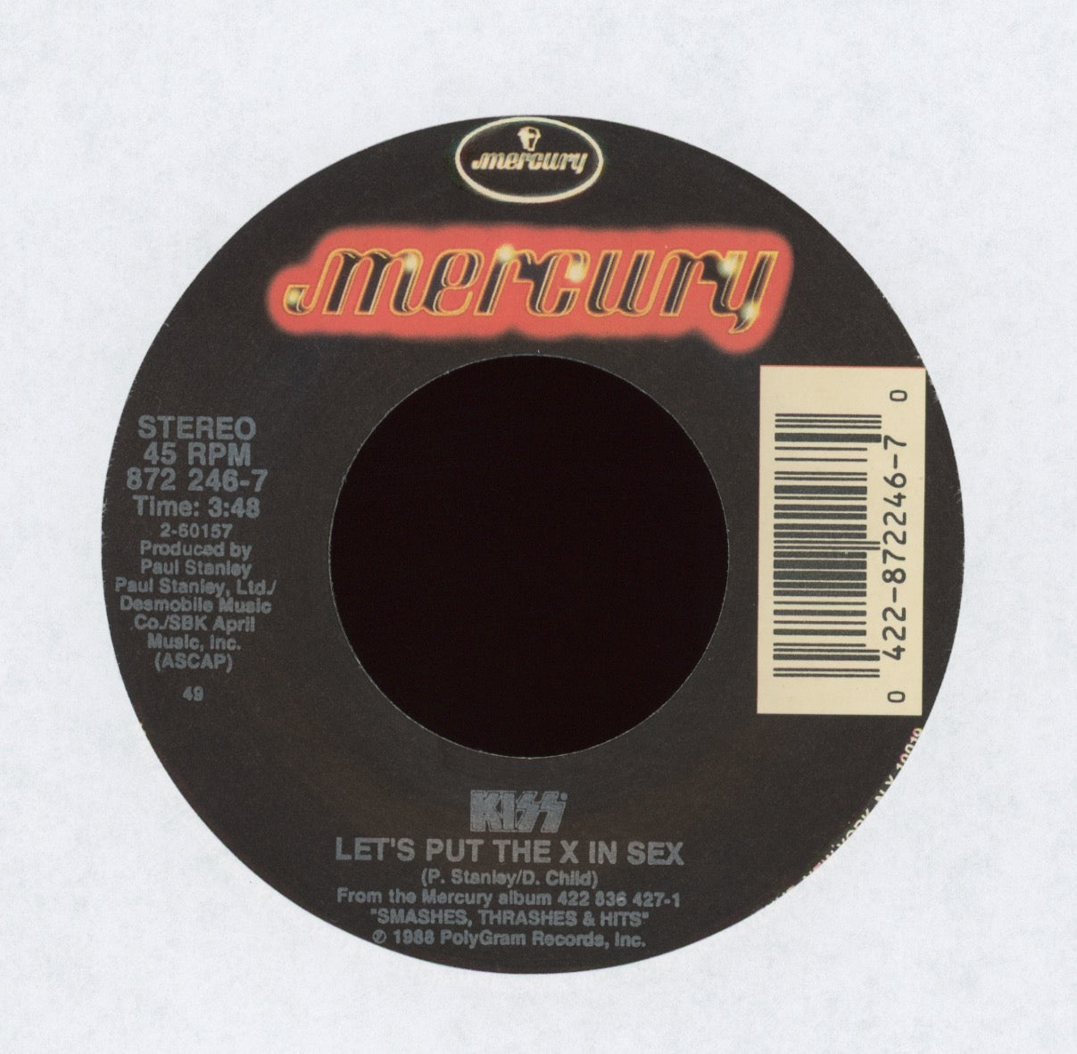 Kiss - Let's Put The X In Sex on Mercury With Picture Sleeve