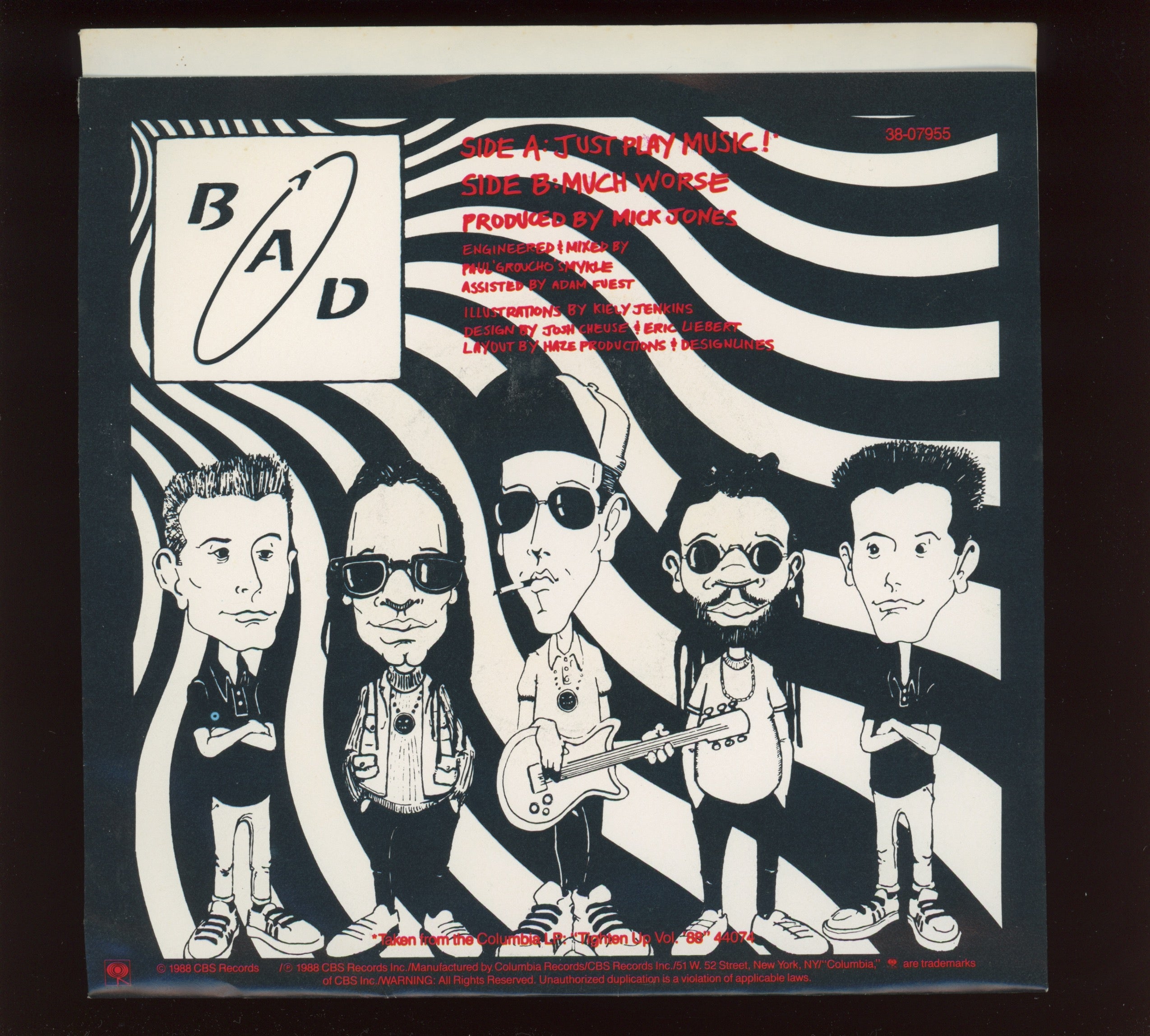 Big Audio Dynamite - Just Play Music! on Columbia With Picture Sleeve