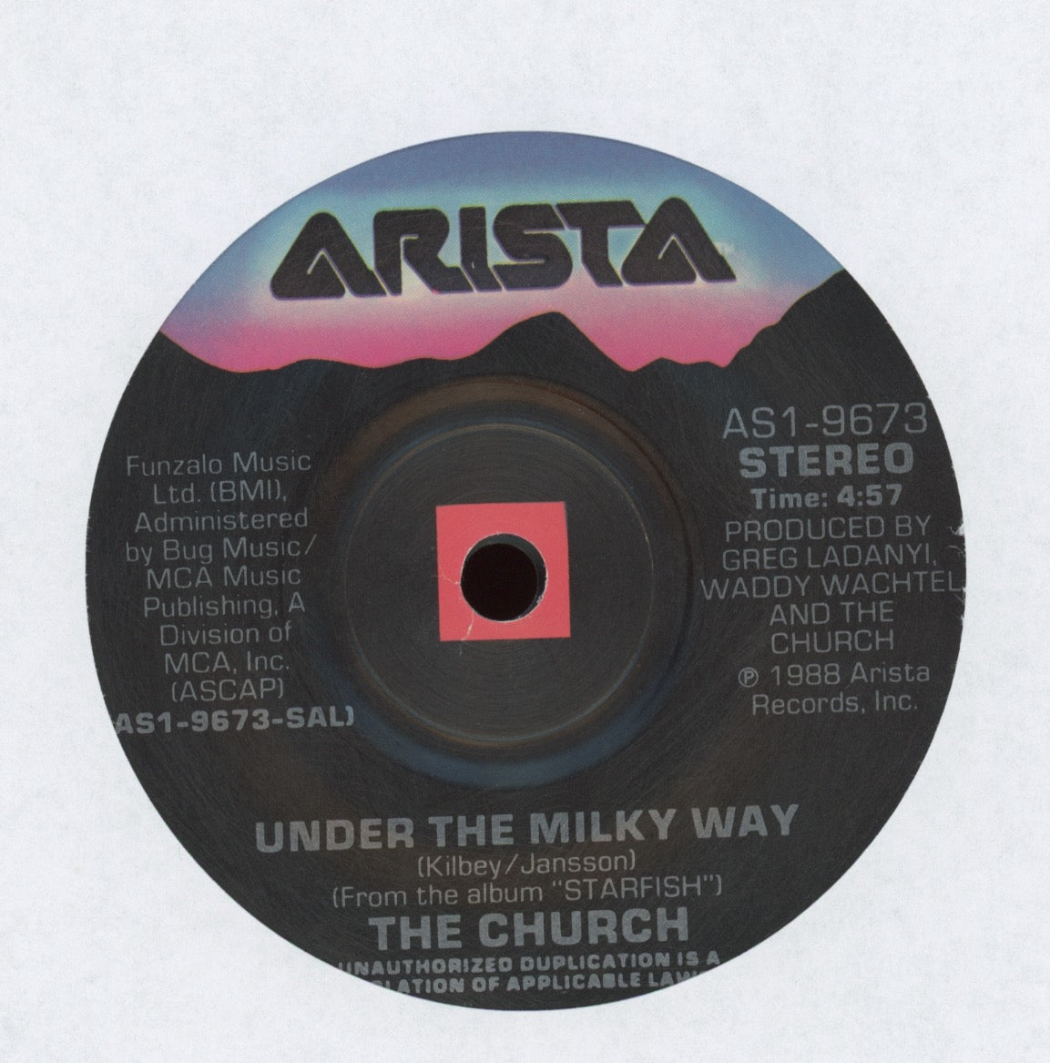 The Church - Under The Milky Way on Arista With Picture Sleeve