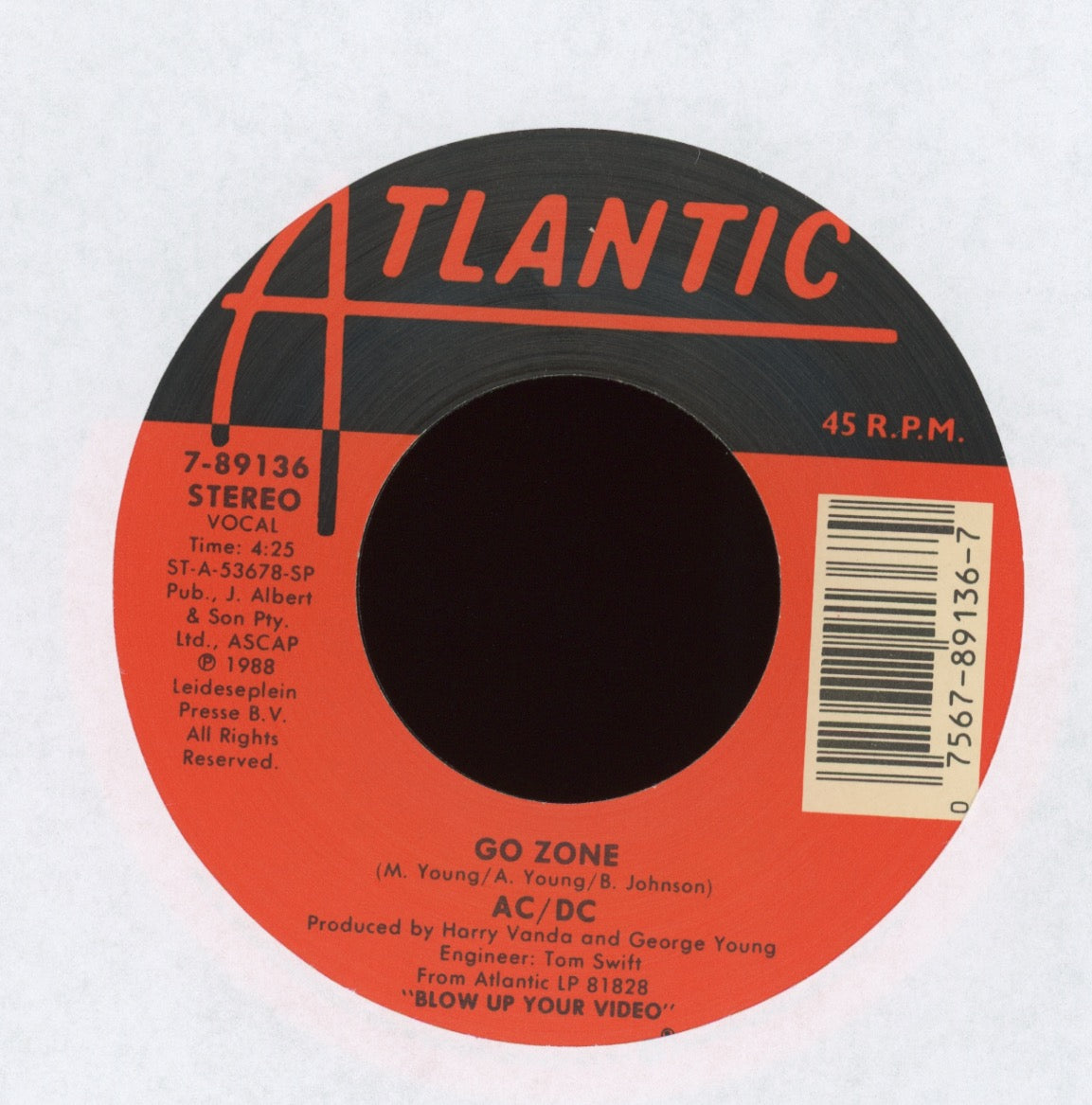 AC/DC - Heatseeker on Atlantic With Picture Sleeve