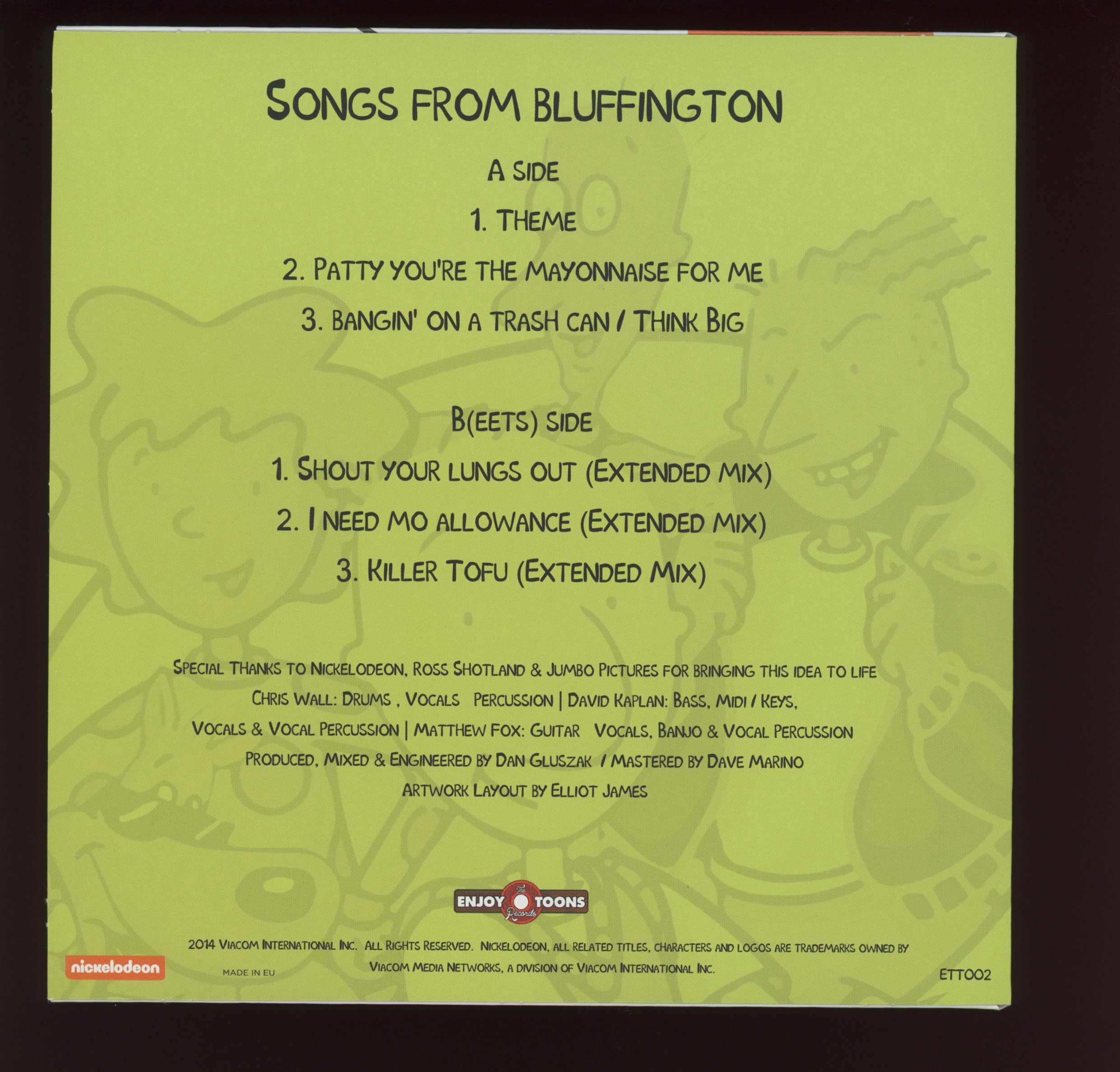 Doug & The Beets - Songs From Bluffington on Enjoy the Toons Limited Honker Burger