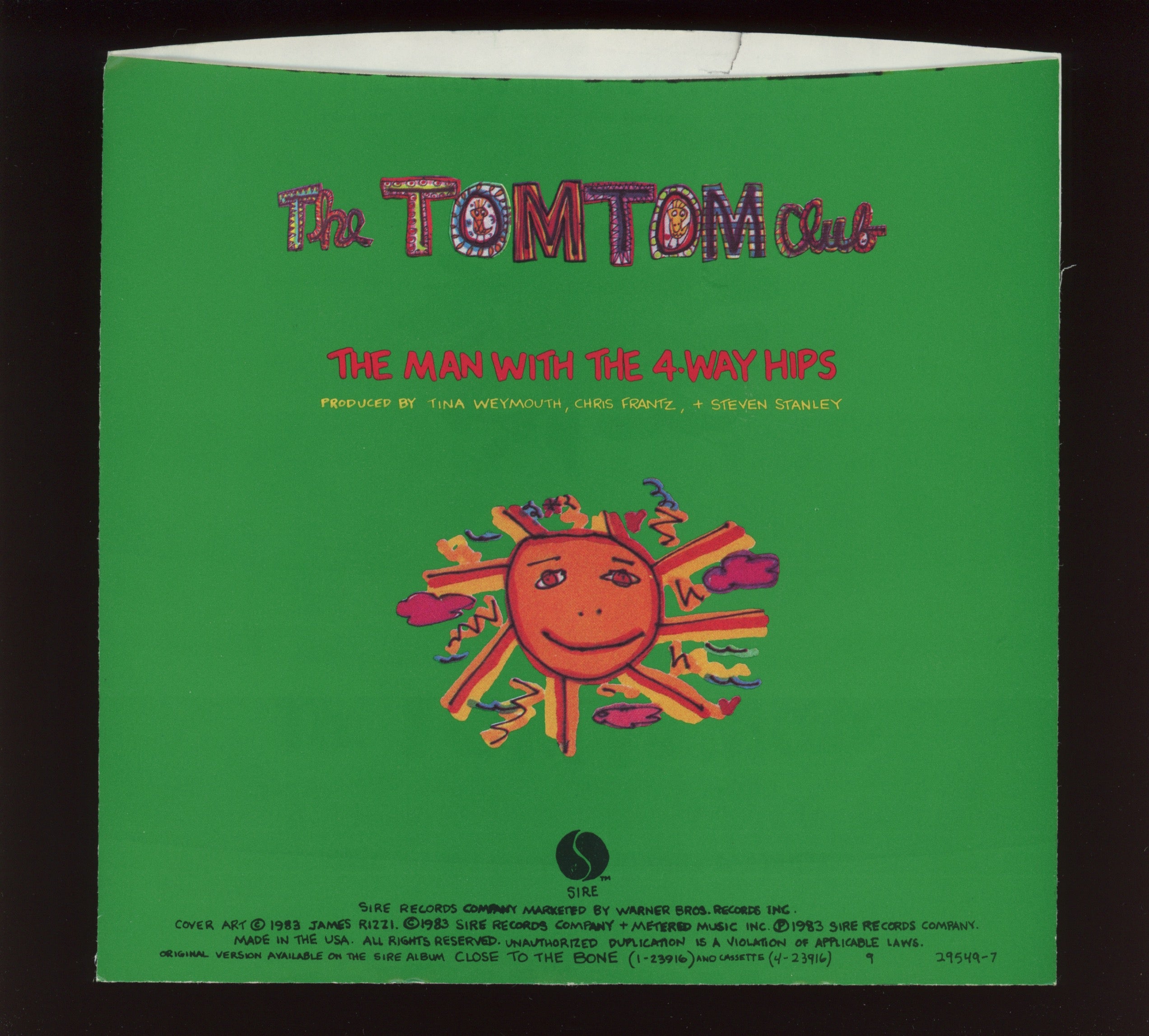 Tom Tom Club - The Man With The 4-Way Hips on Sire With Picture Sleeve