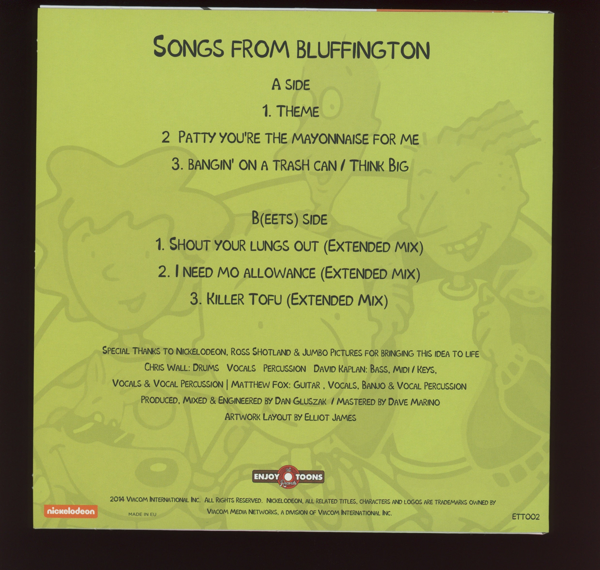 Doug & The Beets - Songs From Bluffington on Enjoy the Toons Limited Silver Skeeter